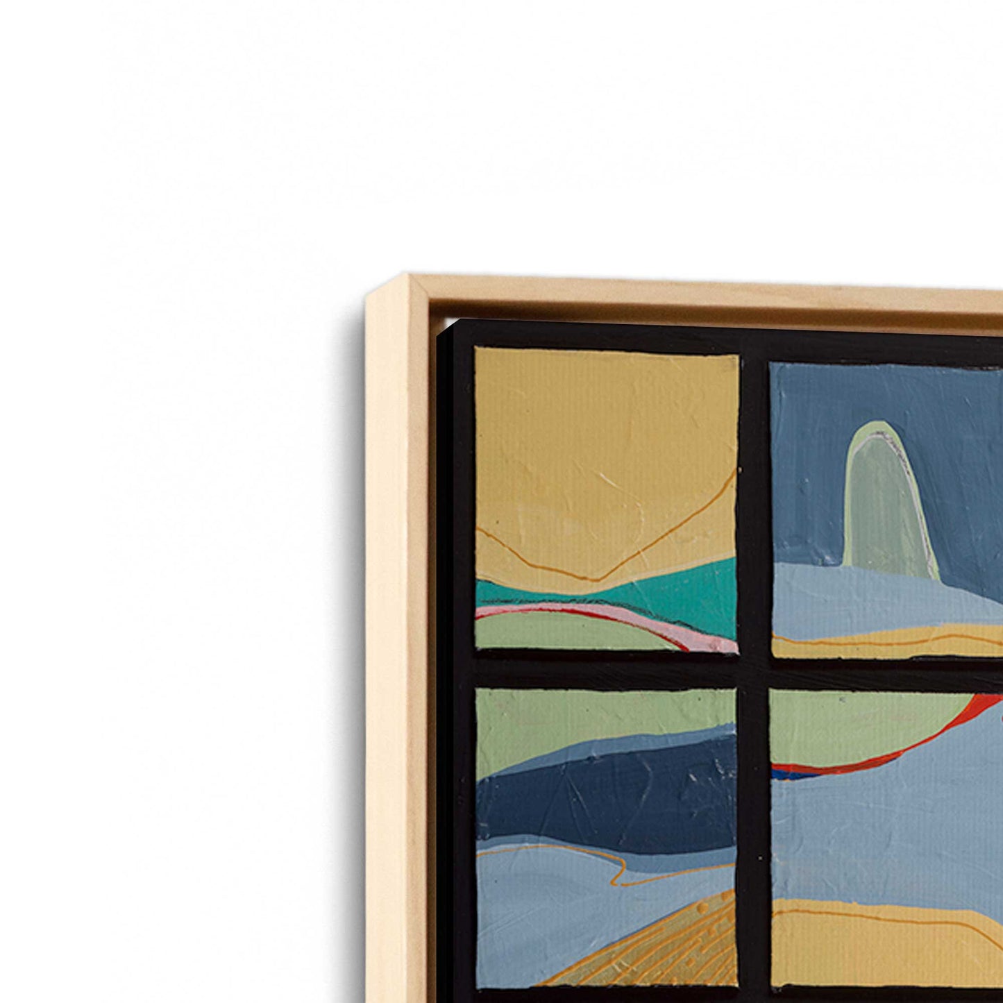 [Color:American Maple], Picture of art in a American Maple frame at an angle