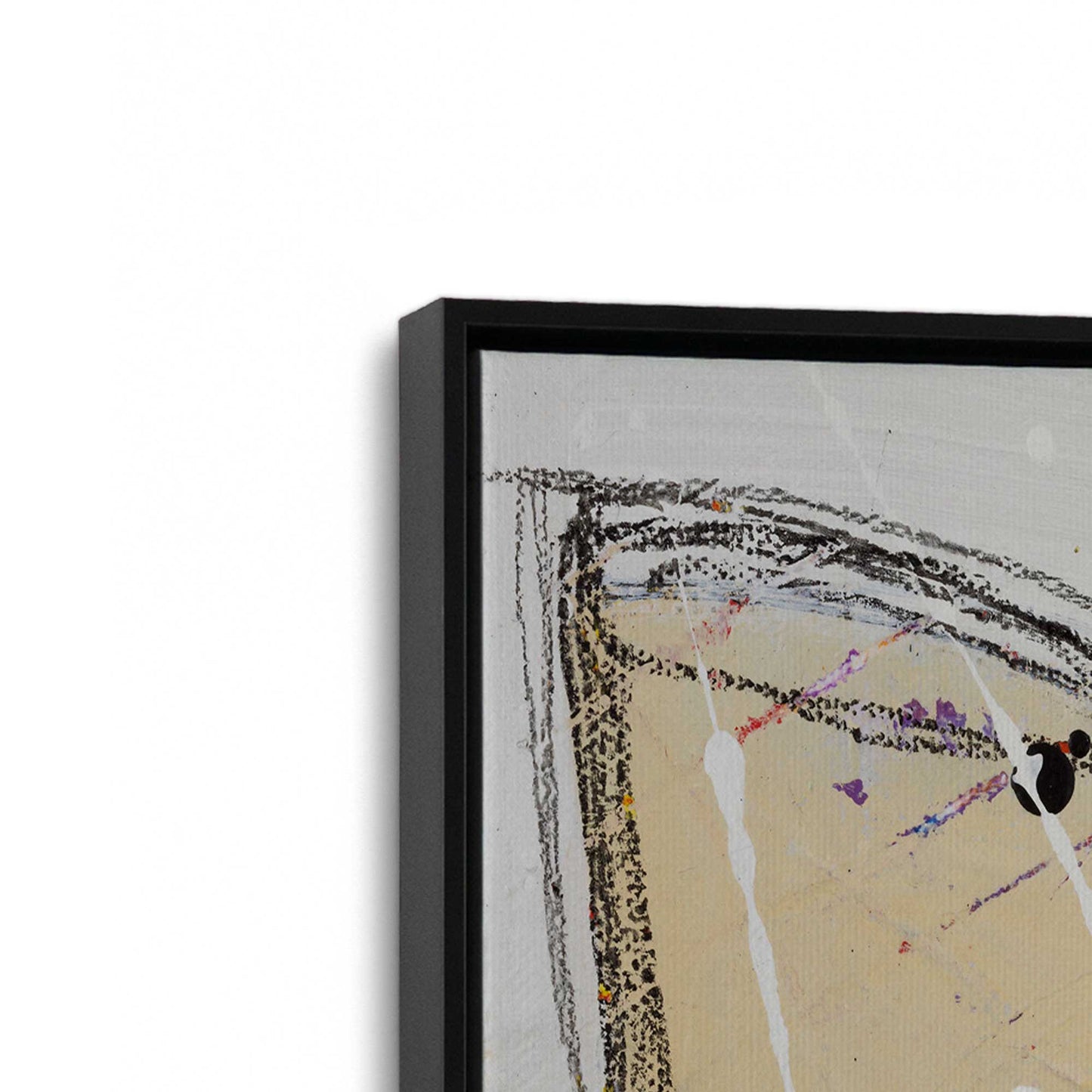 [Color:Satin Black], Picture of art in a Satin Black frame at an angle