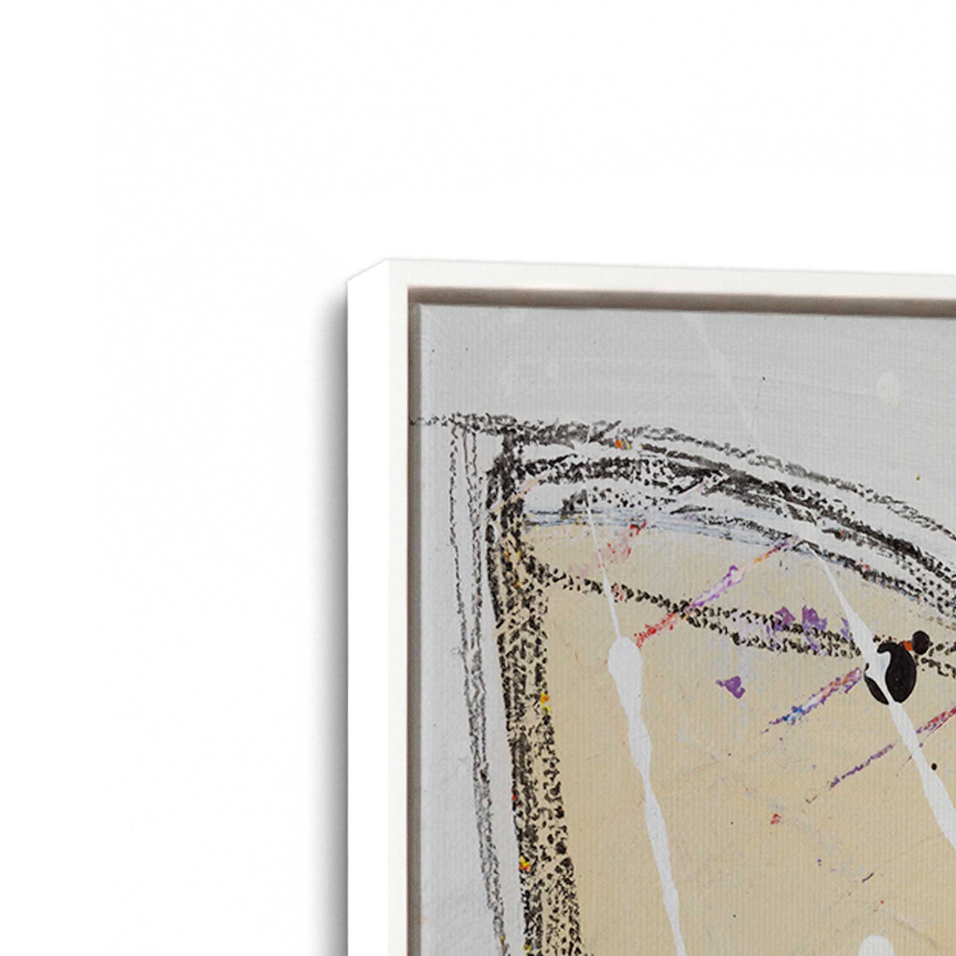 [Color:Opaque White], Picture of art in a White frame at an angle