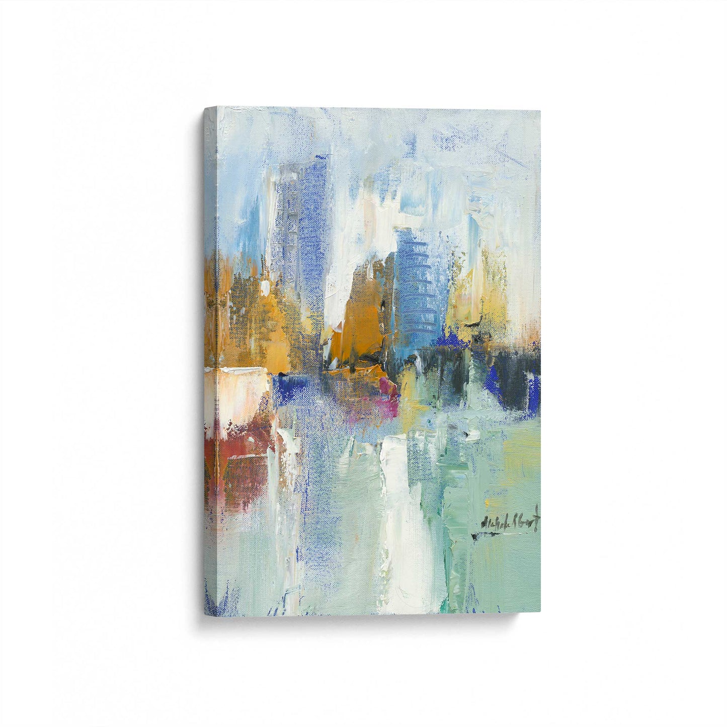 [Color:Stretched Canvas], Picture of art at an angle