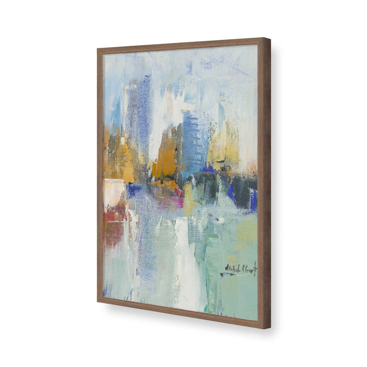 [Color:Walnut], Picture of art in a Walnut frame of the corner