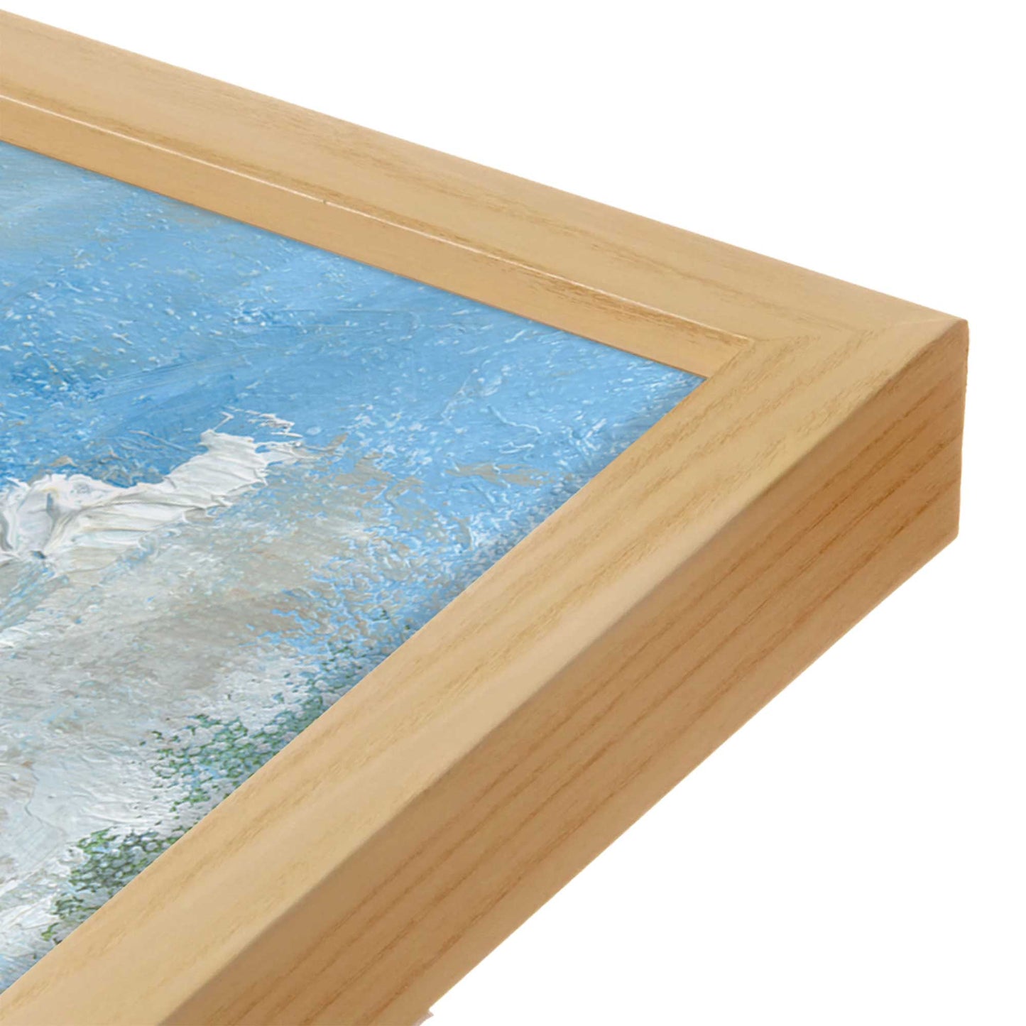 [Color:American Maple], Picture of art in a American Maple frame at an angle