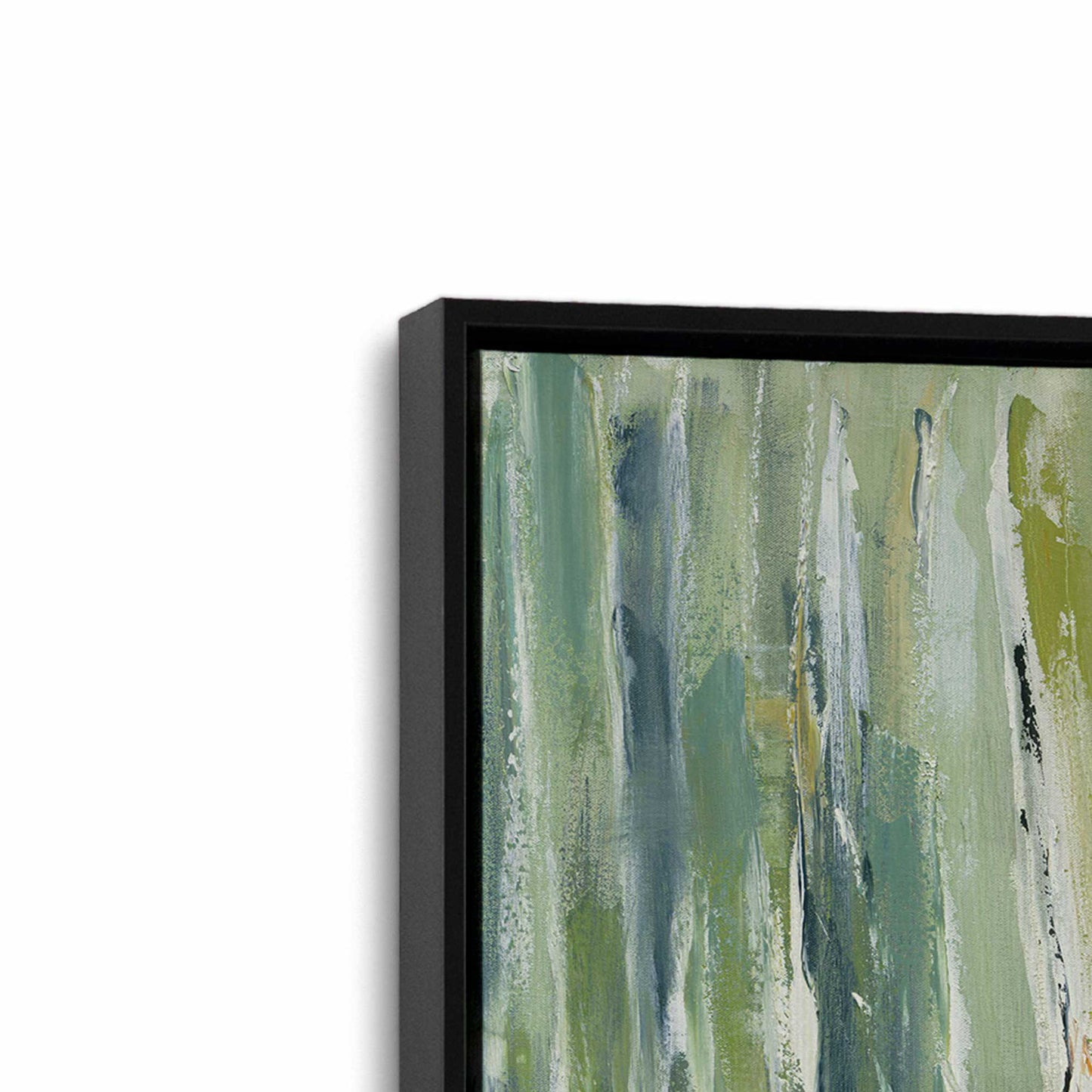 [Color:Satin Black], Picture of art in a Satin Black frame at an angle