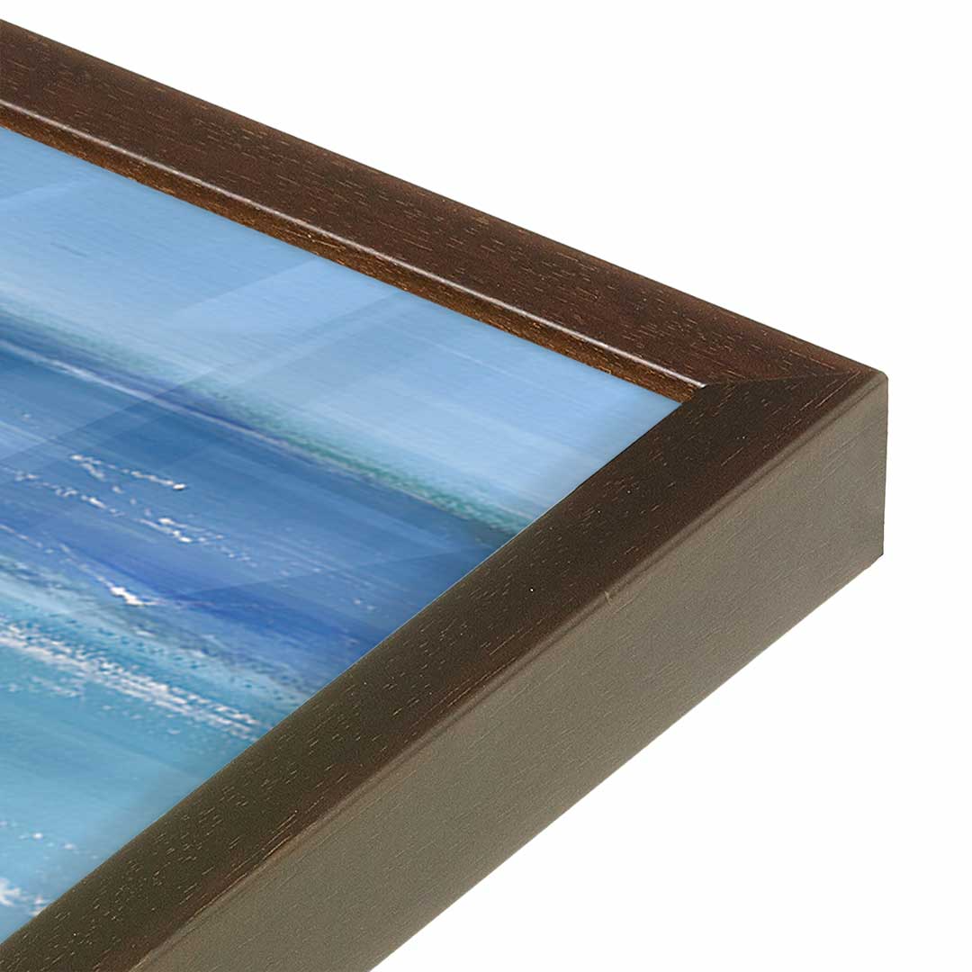 [Color:Brown], Picture of art in a Brown frame at an angle