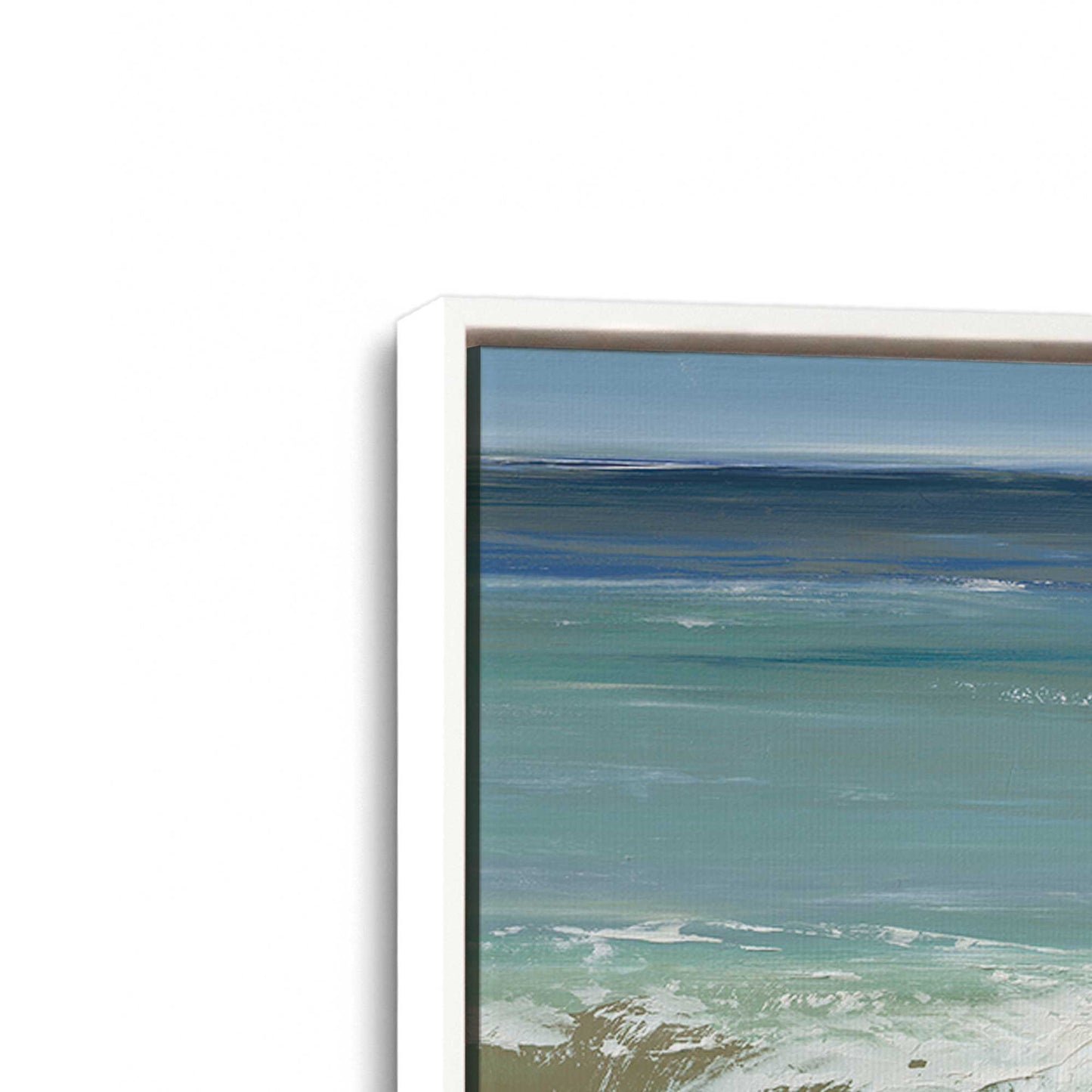 [Color:Opaque White], Picture of art in a White frame at an angle