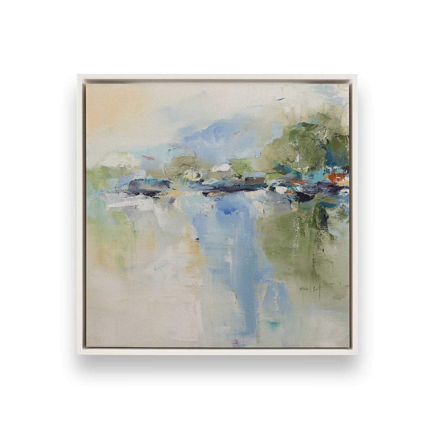 [Color:Opaque White], Picture of art in a White frame