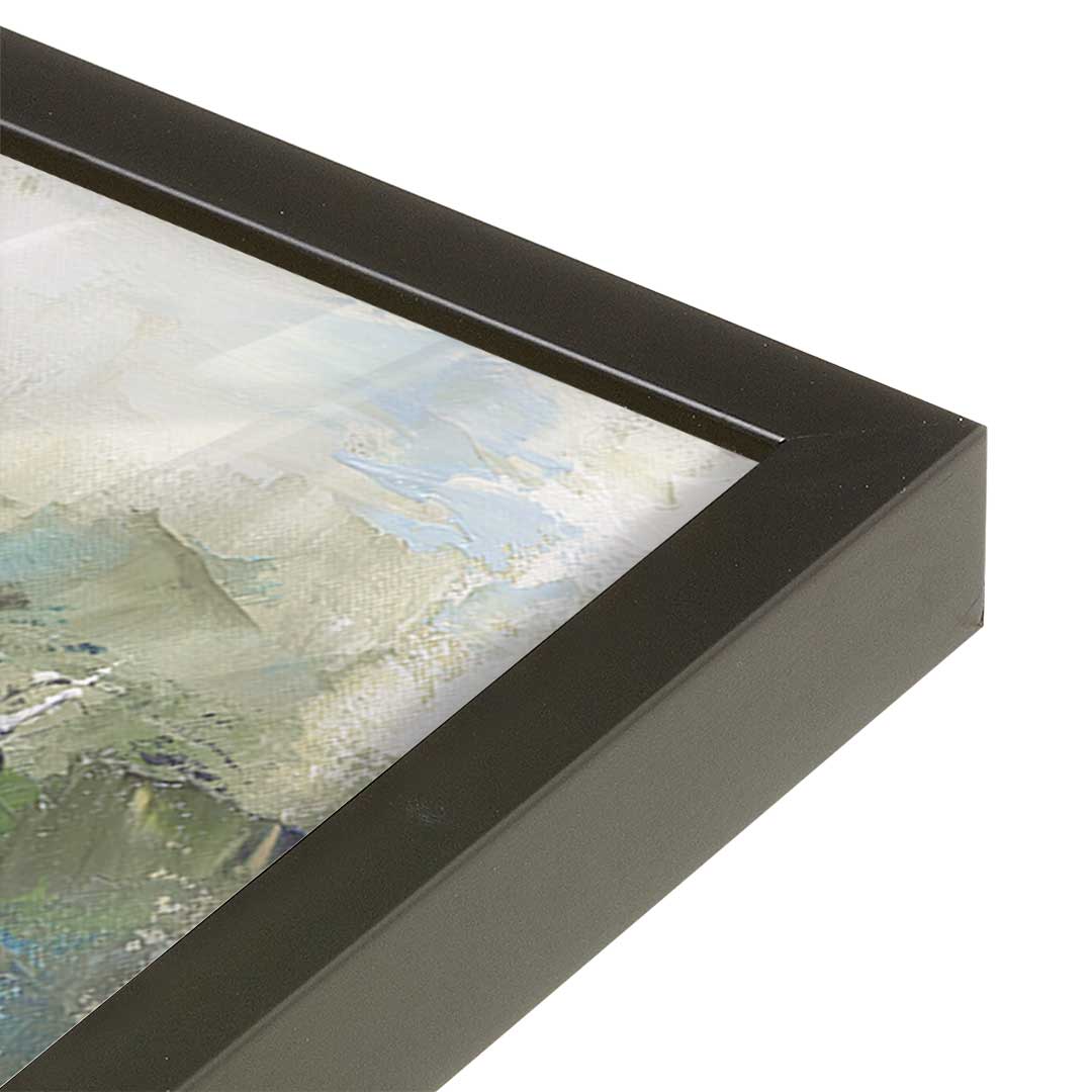 [Color:Satin Black], Picture of art in a Satin Black frame at an angle