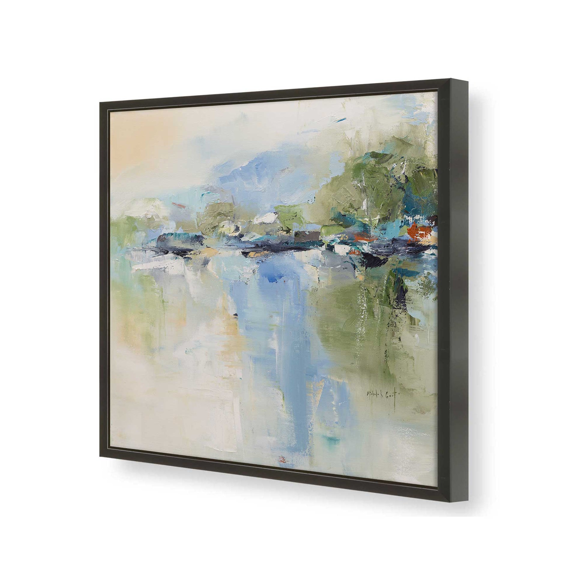[Color:Satin Black], Picture of art in a Satin Black frame of the corner