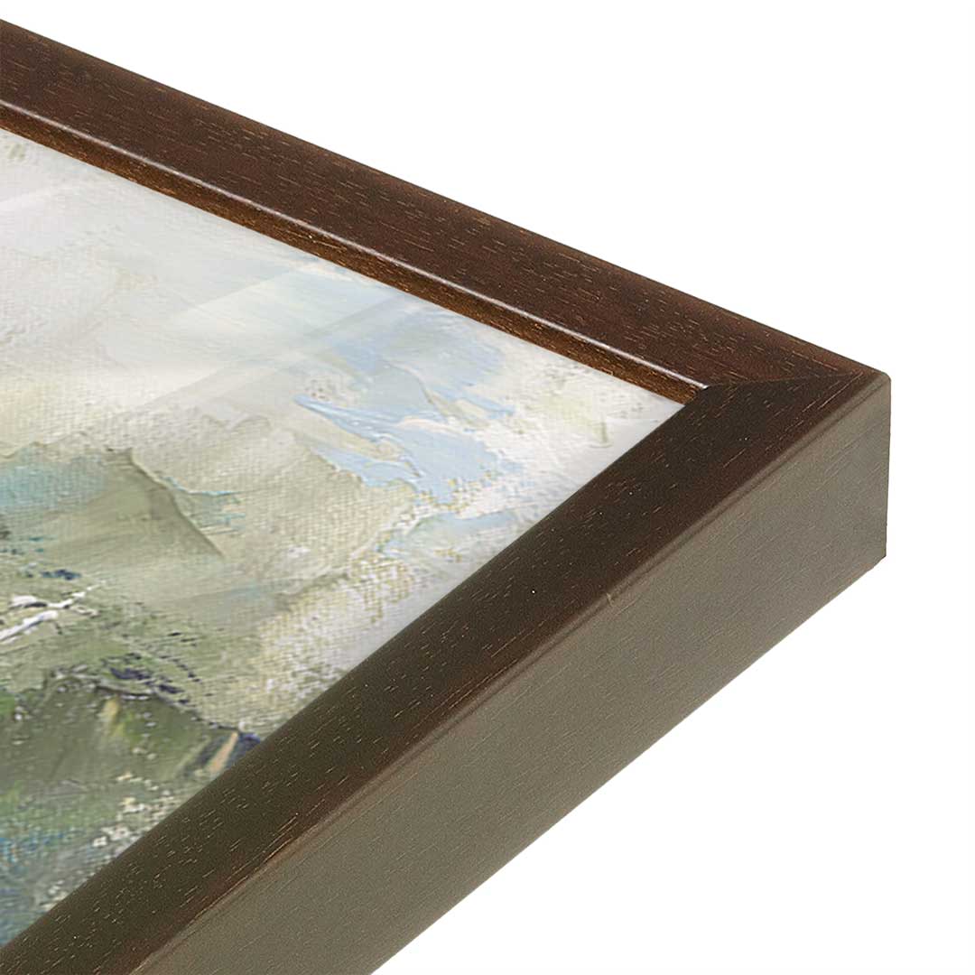 [Color:Espresso], Picture of art in a Espresso frame at an angle
