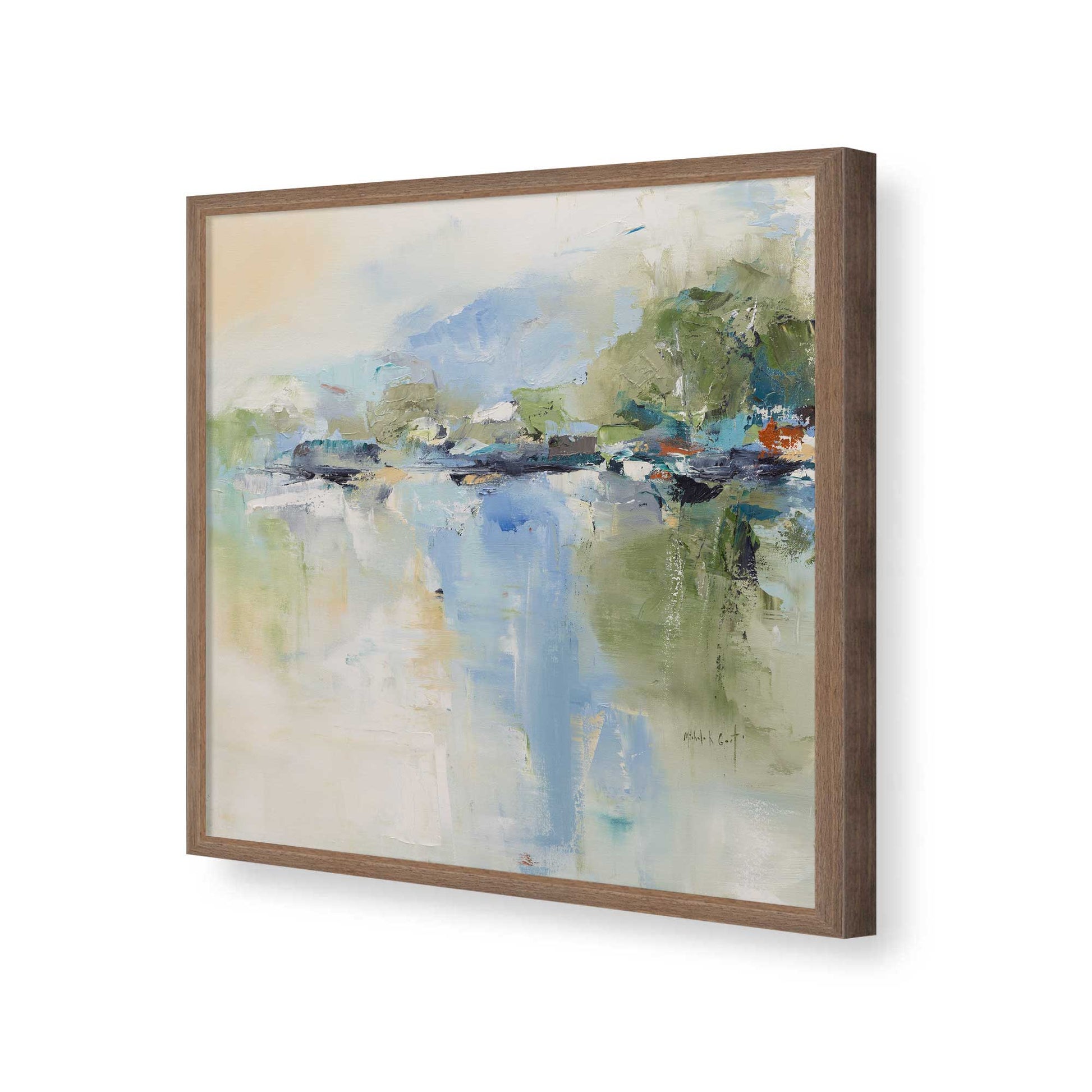 [Color:Walnut], Picture of art in a Walnut frame of the corner