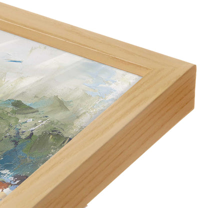 [Color:American Maple], Picture of art in a American Maple frame at an angle