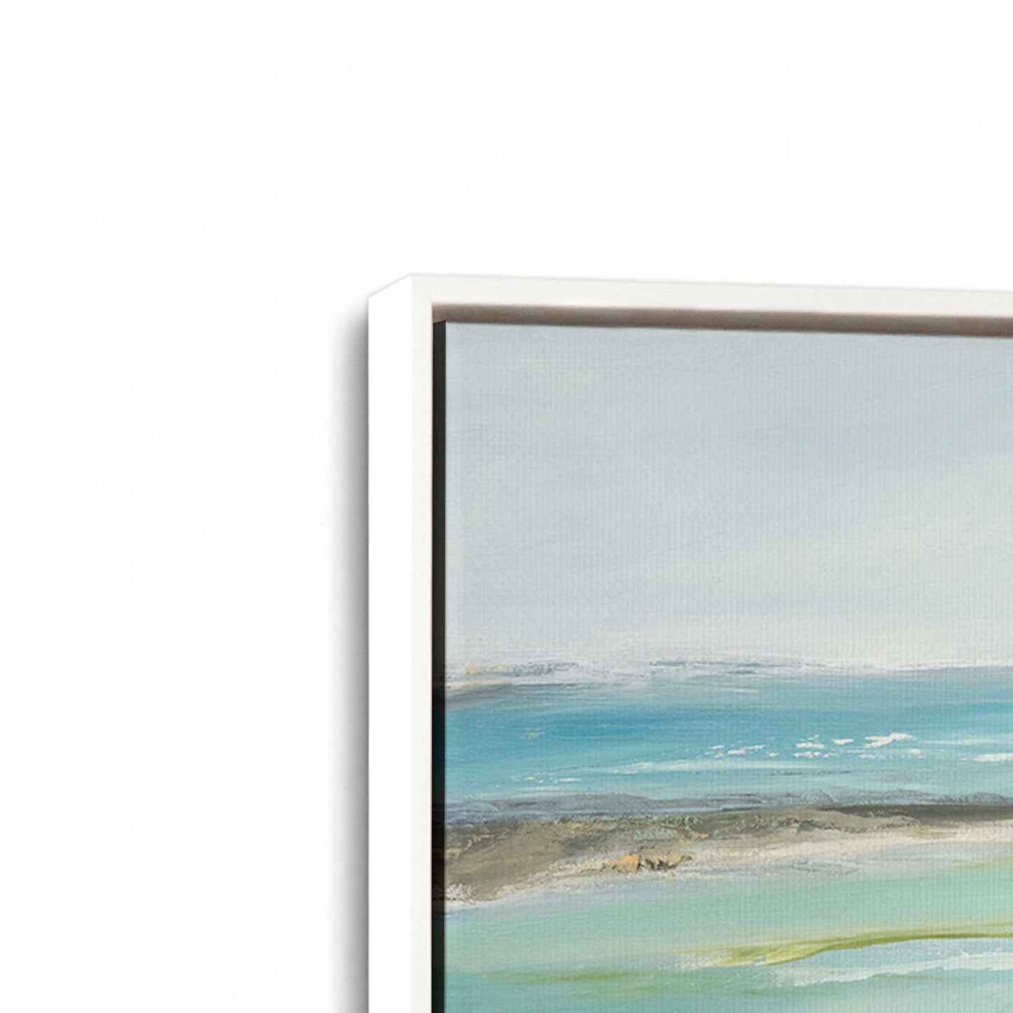 [Color:Opaque White], Picture of art in a White frame at an angle