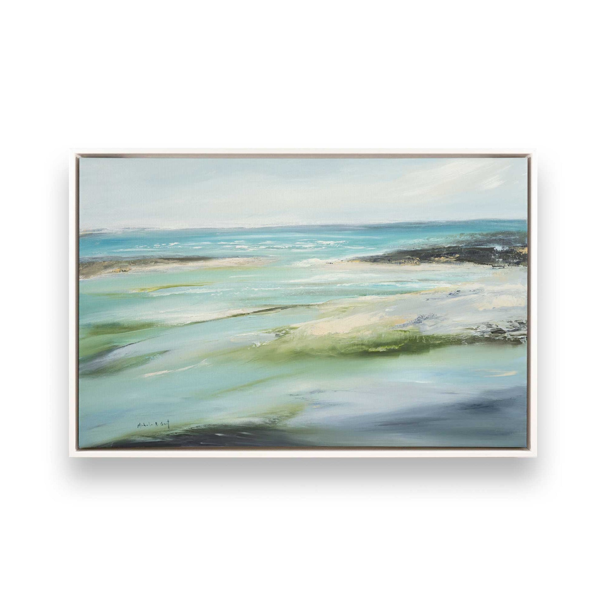 [Color:Opaque White], Picture of art in a White frame