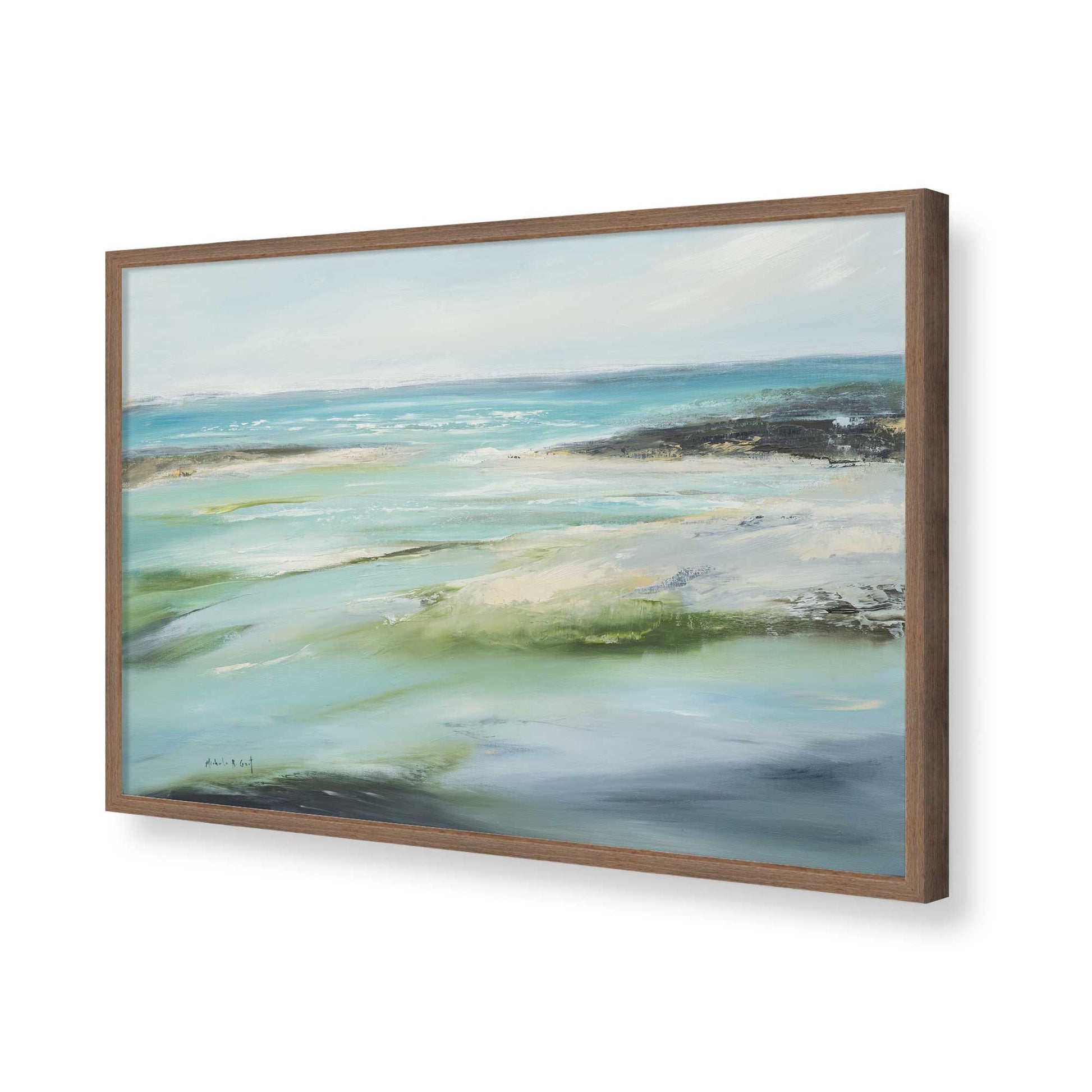[Color:Walnut], Picture of art in a Walnut frame of the corner