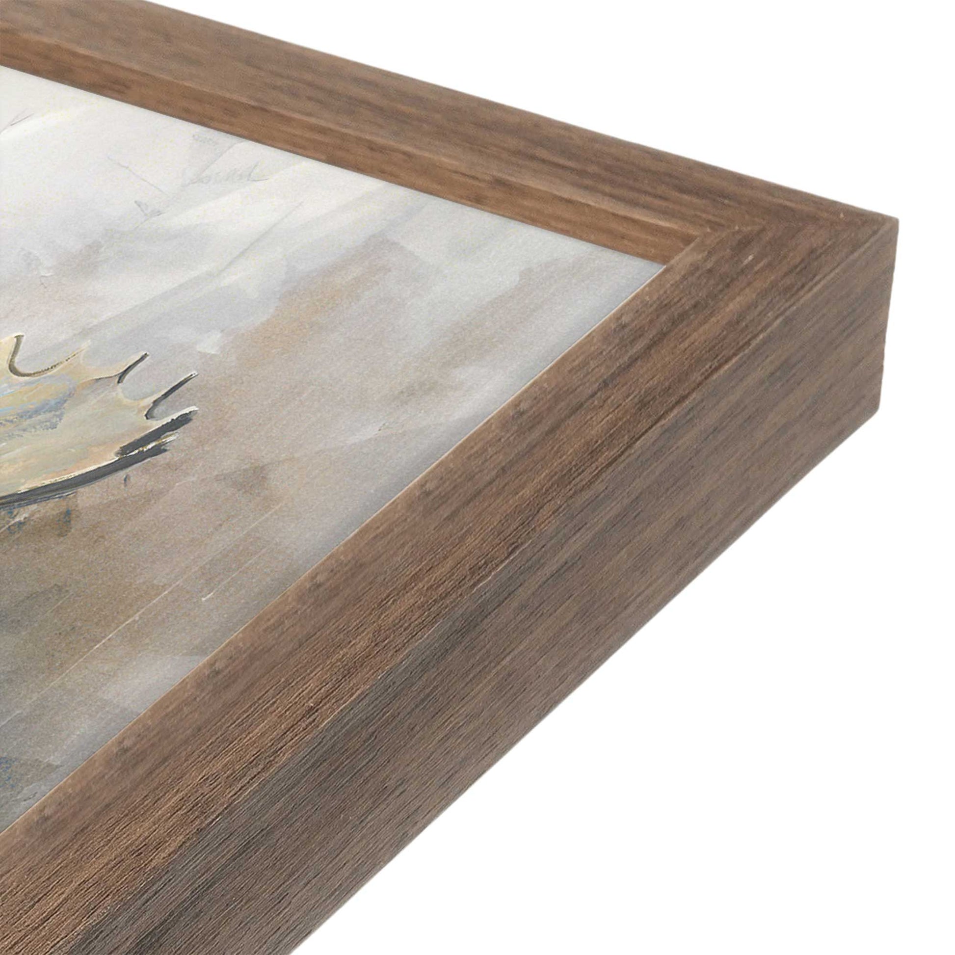 [Color:Walnut], Picture of art in a Walnut frame at an angle
