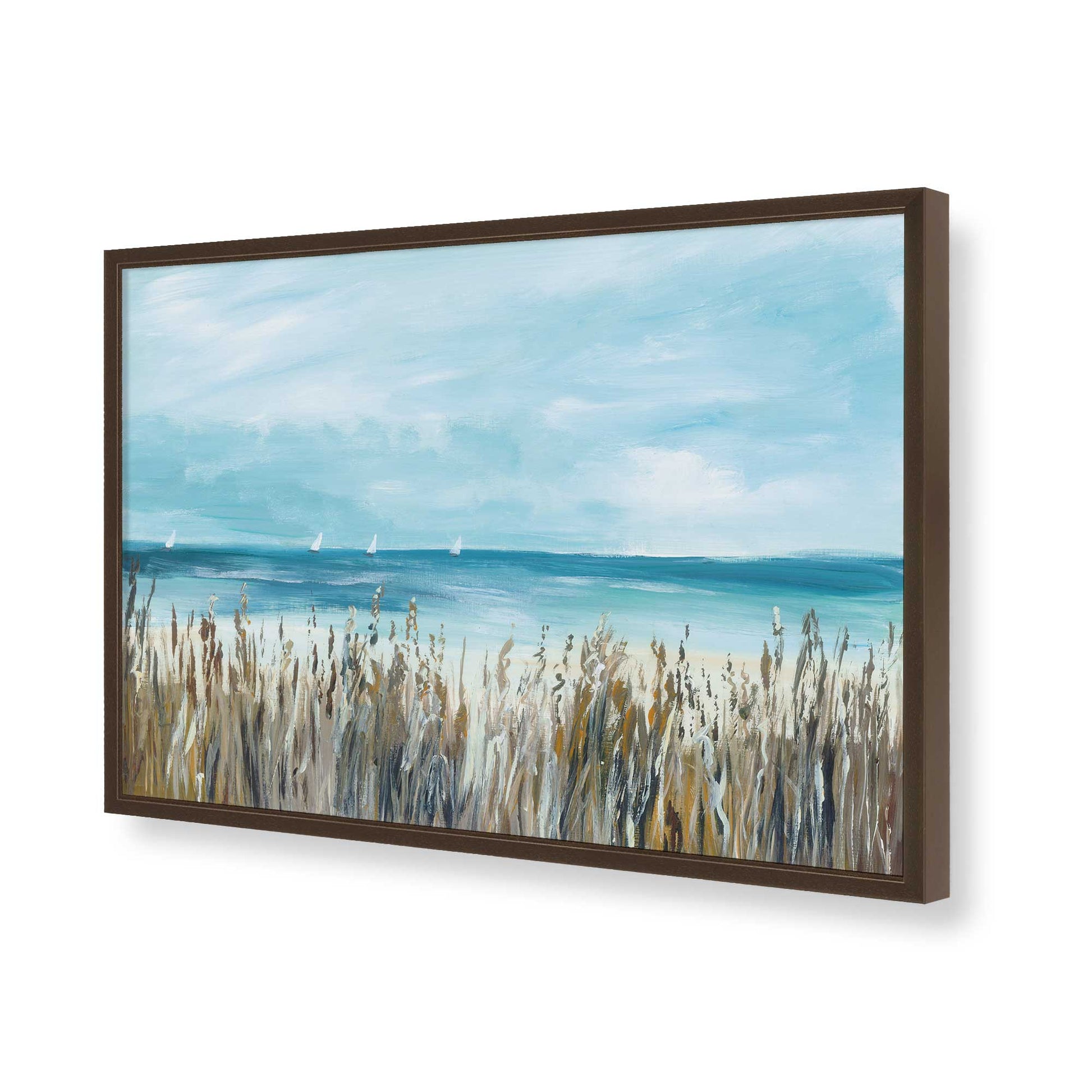[Color:Brown], Picture of art in a Brown frame of the corner