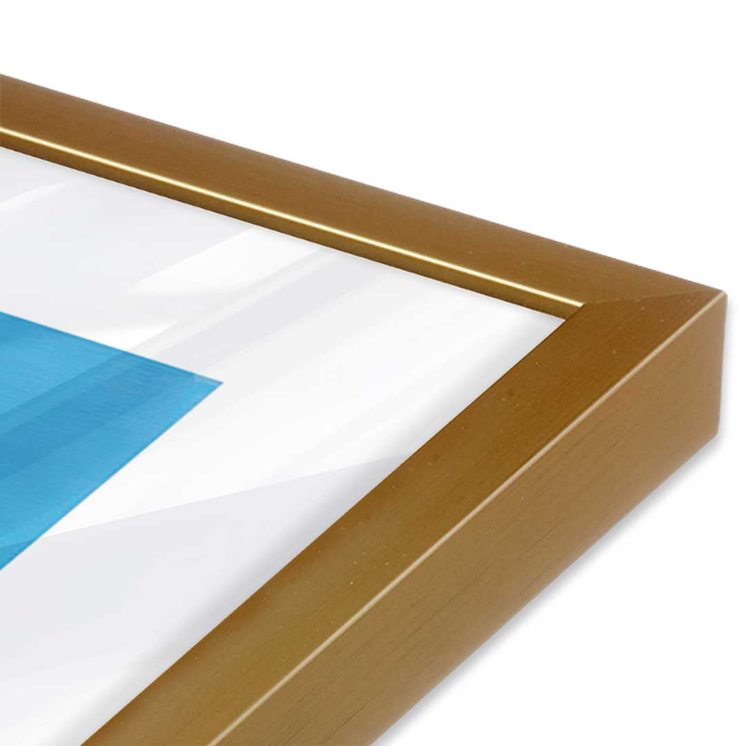 [Color:Polished Gold], Picture of art in a Polished Gold frame at an angle