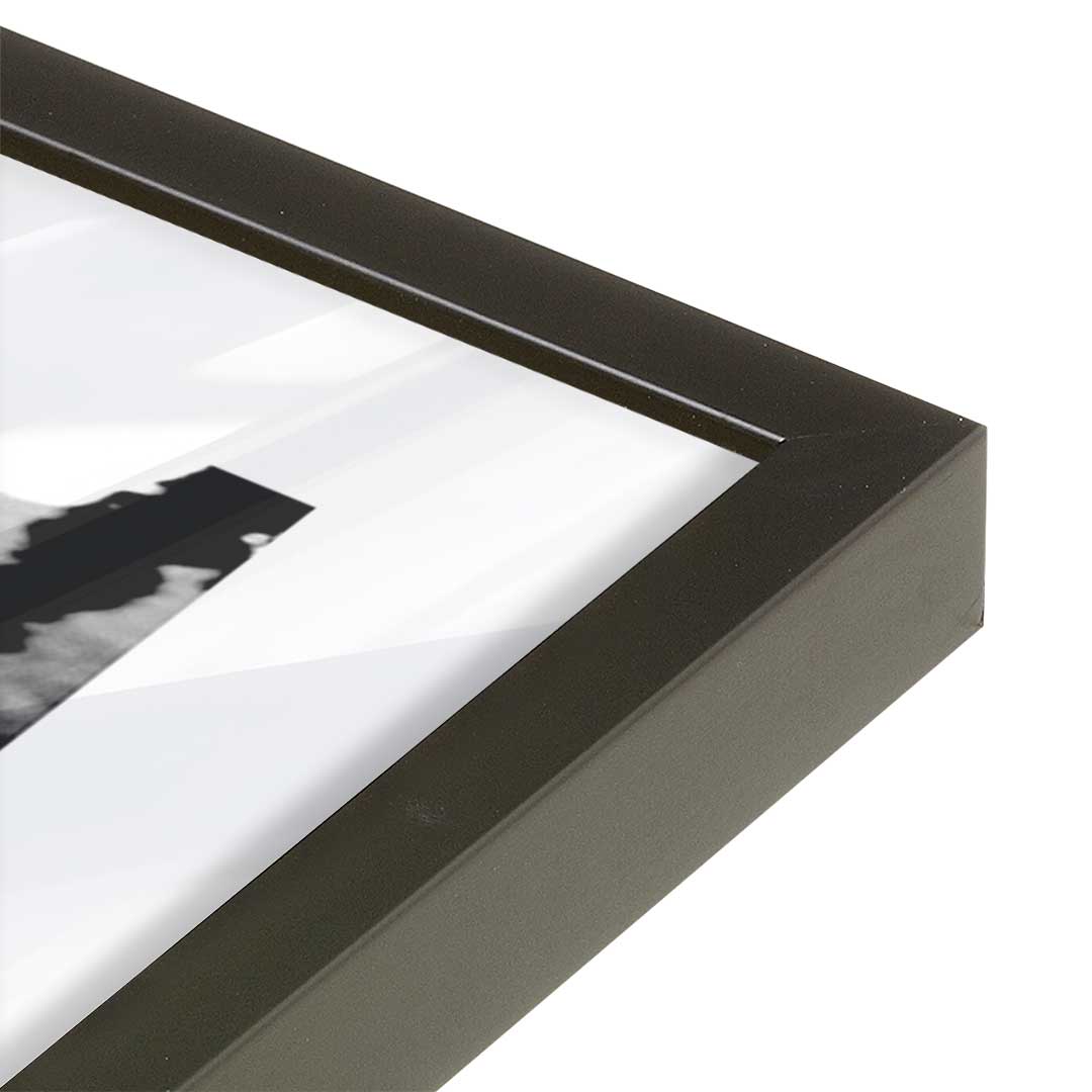 [Color:Satin Black], Picture of art in a Satin Black frame at an angle