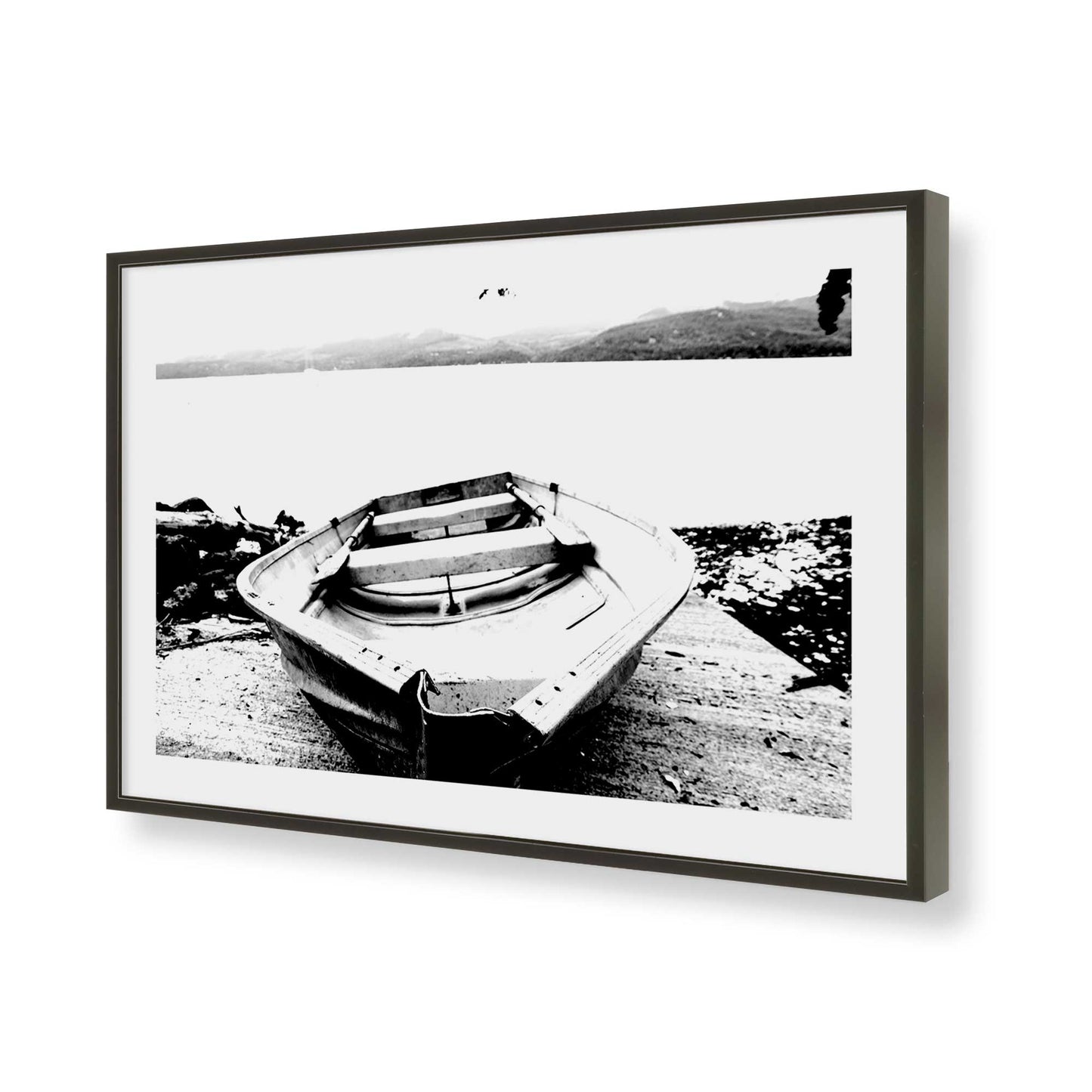 [Color:Satin Black], Picture of art in a Satin Black frame of the corner