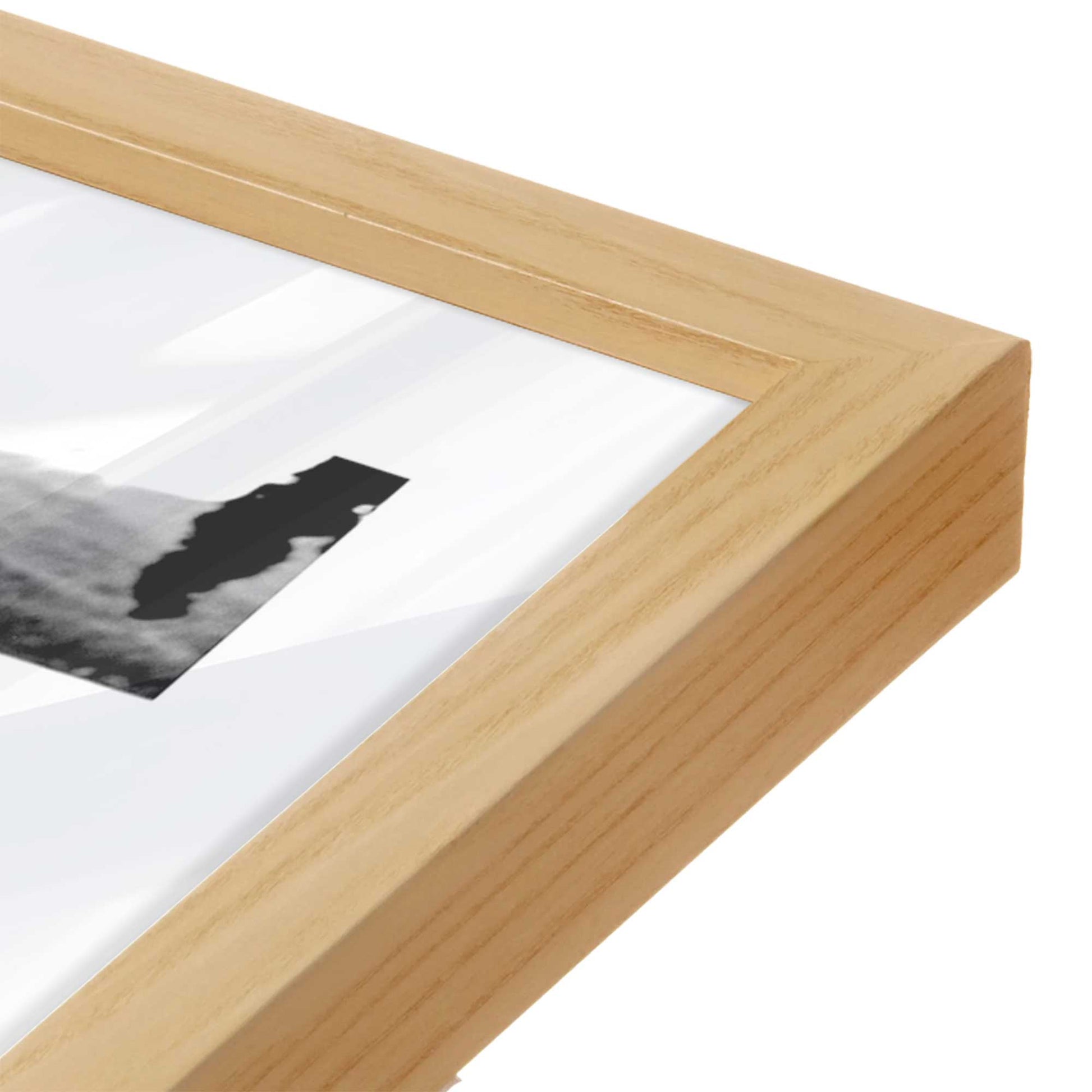 [Color:American Maple], Picture of art in a American Maple frame at an angle