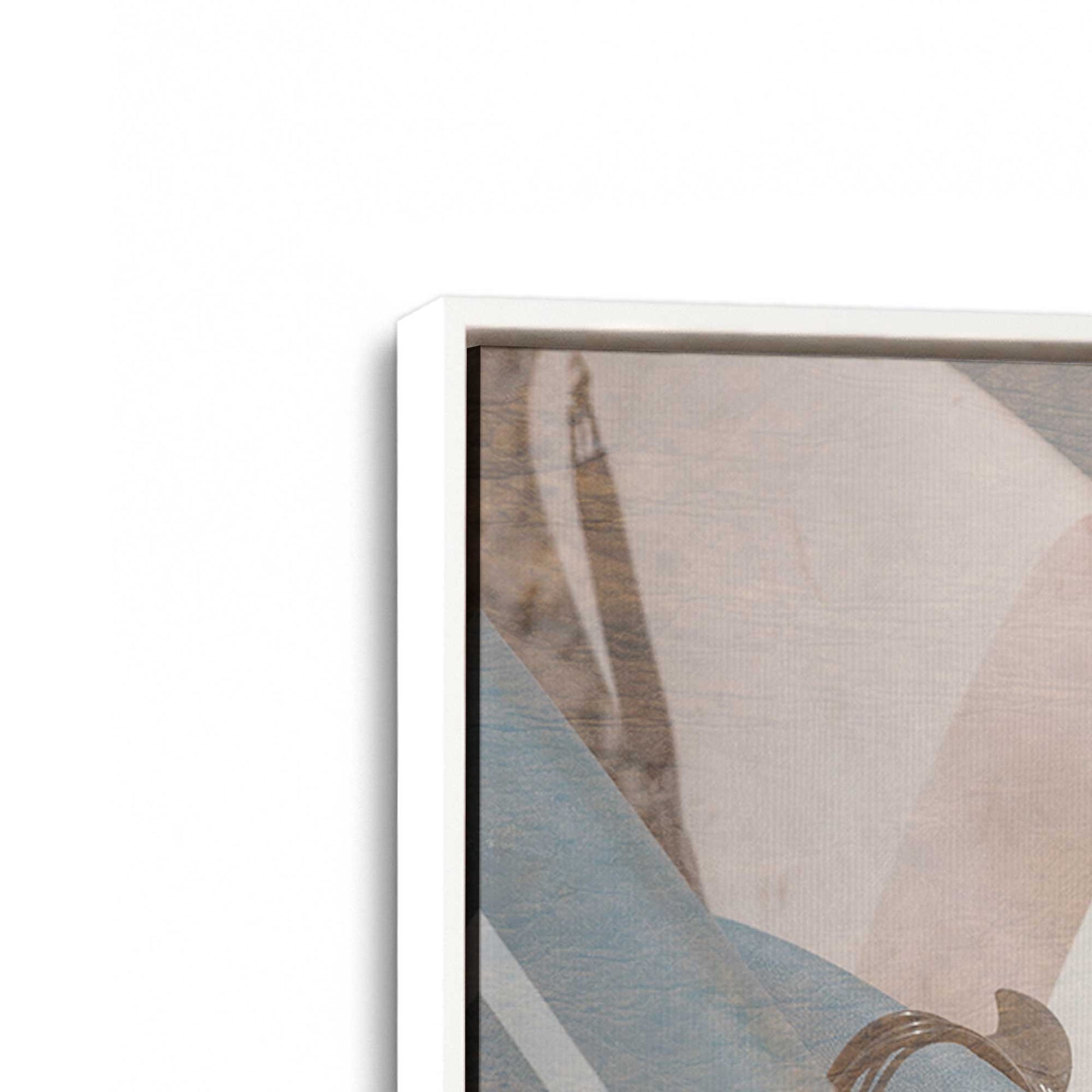 [Color:Opaque White], Picture of art in a White frame at an angle