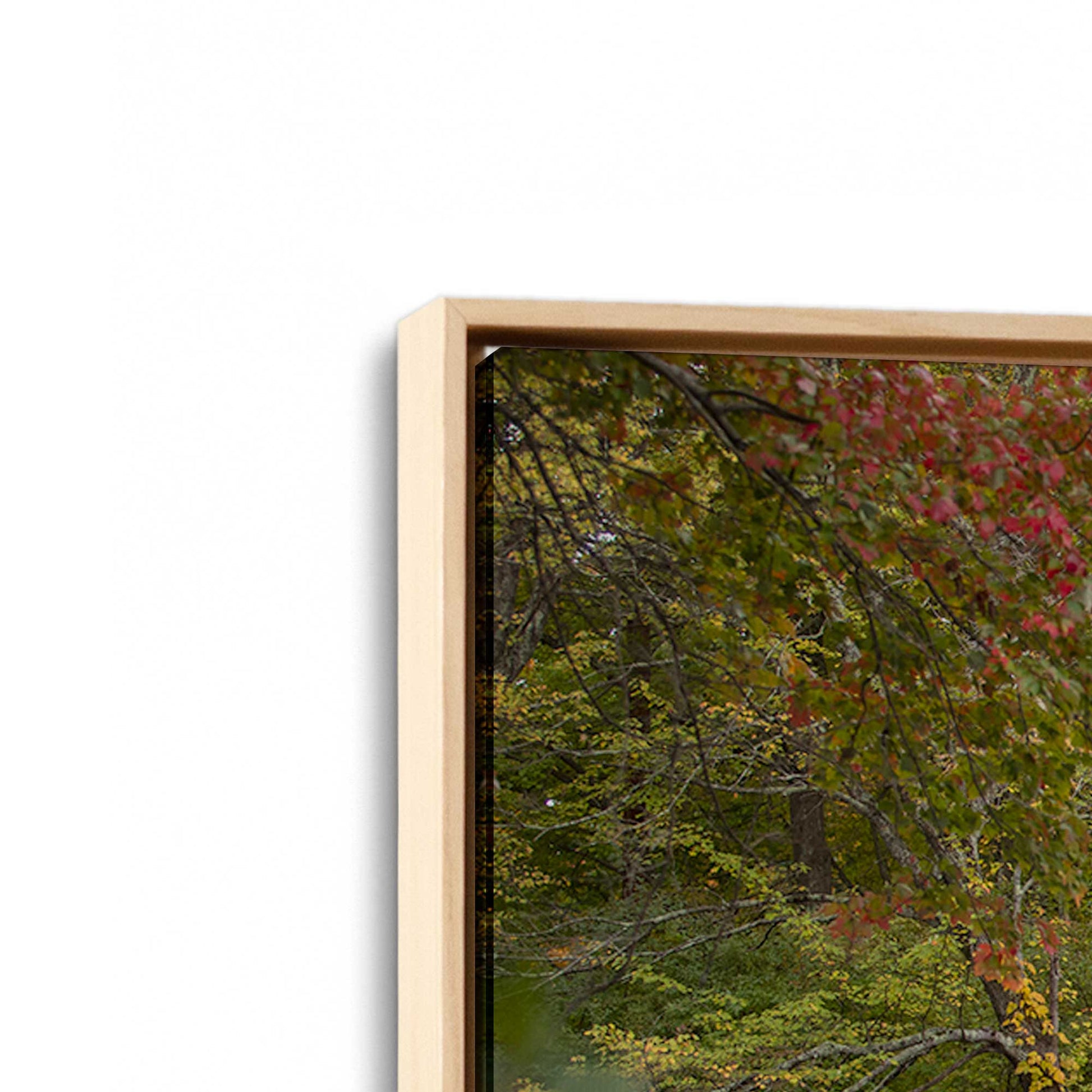 [Color:American Maple], Picture of art in a American Maple frame at an angle