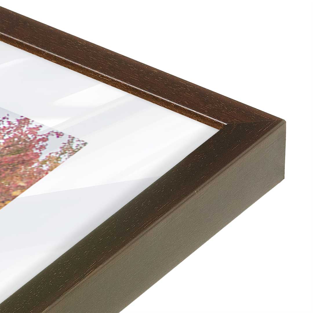 [Color:Brown], Picture of art in a Brown frame at an angle