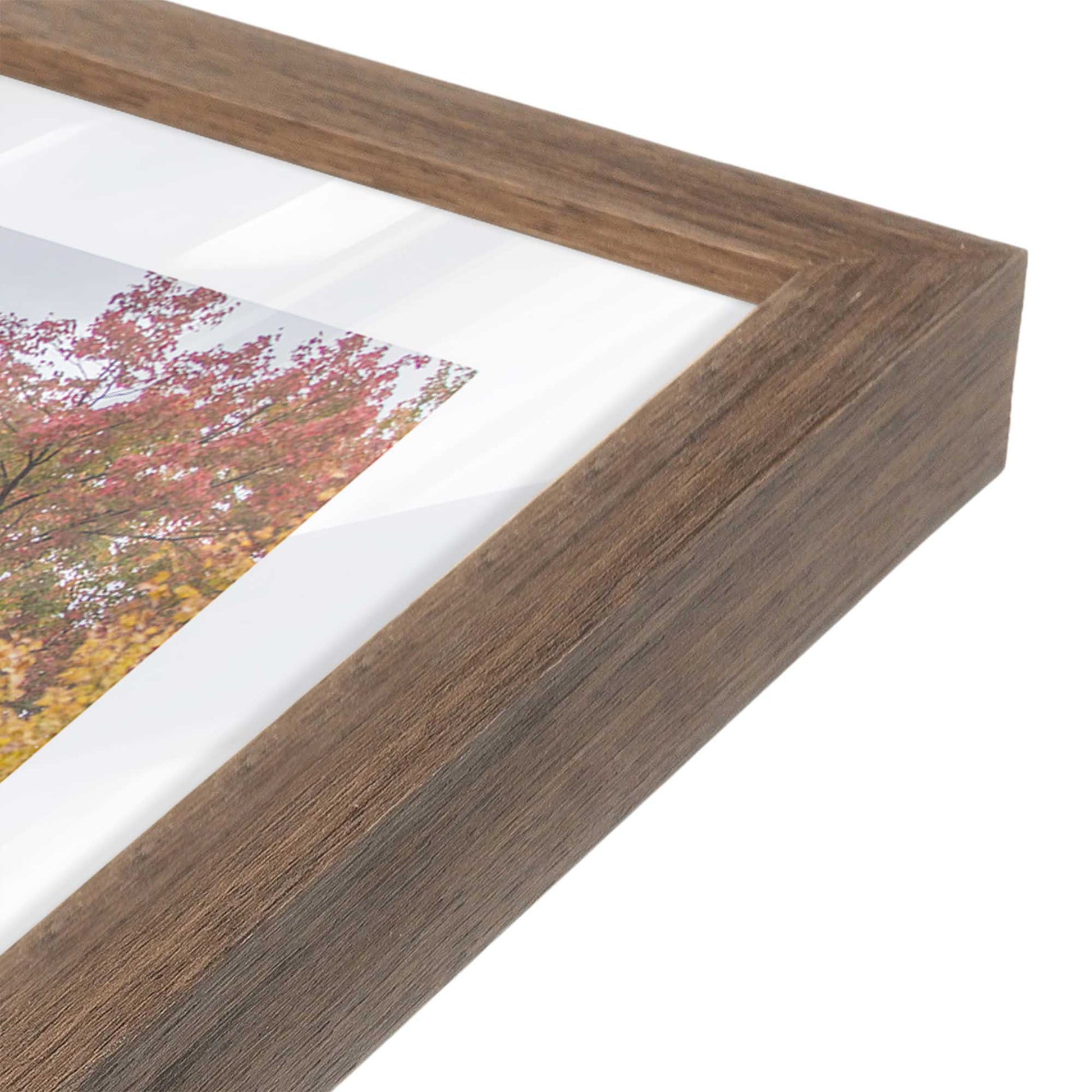 [Color:Walnut], Picture of art in a Walnut frame at an angle