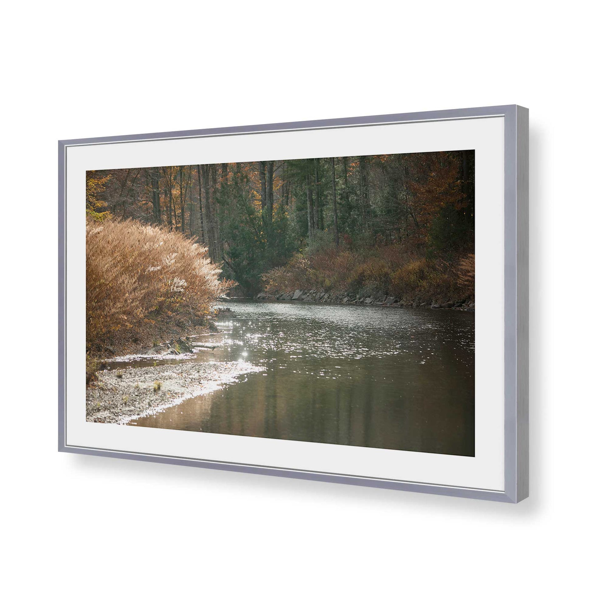 [Color:Polished Chrome], Picture of art in a Polished Chrome frame of the corner