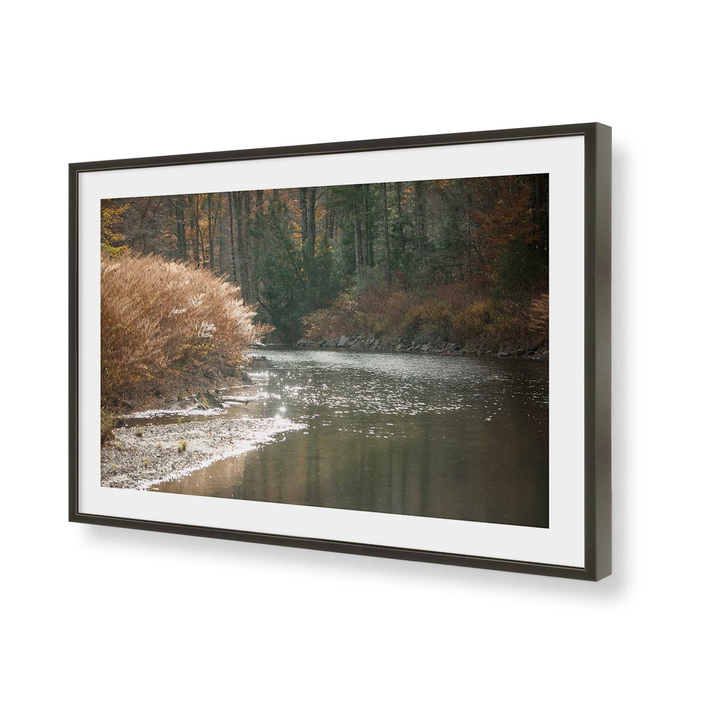 [Color:Satin Black], Picture of art in a Satin Black frame of the corner