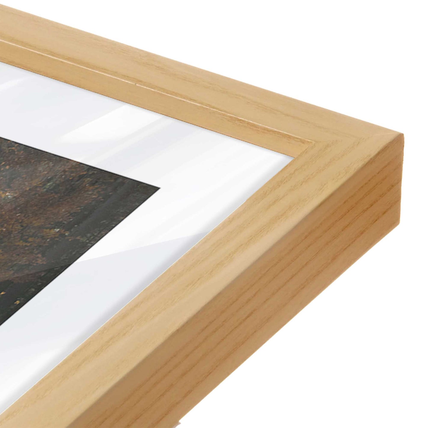 [Color:American Maple], Picture of art in a American Maple frame at an angle