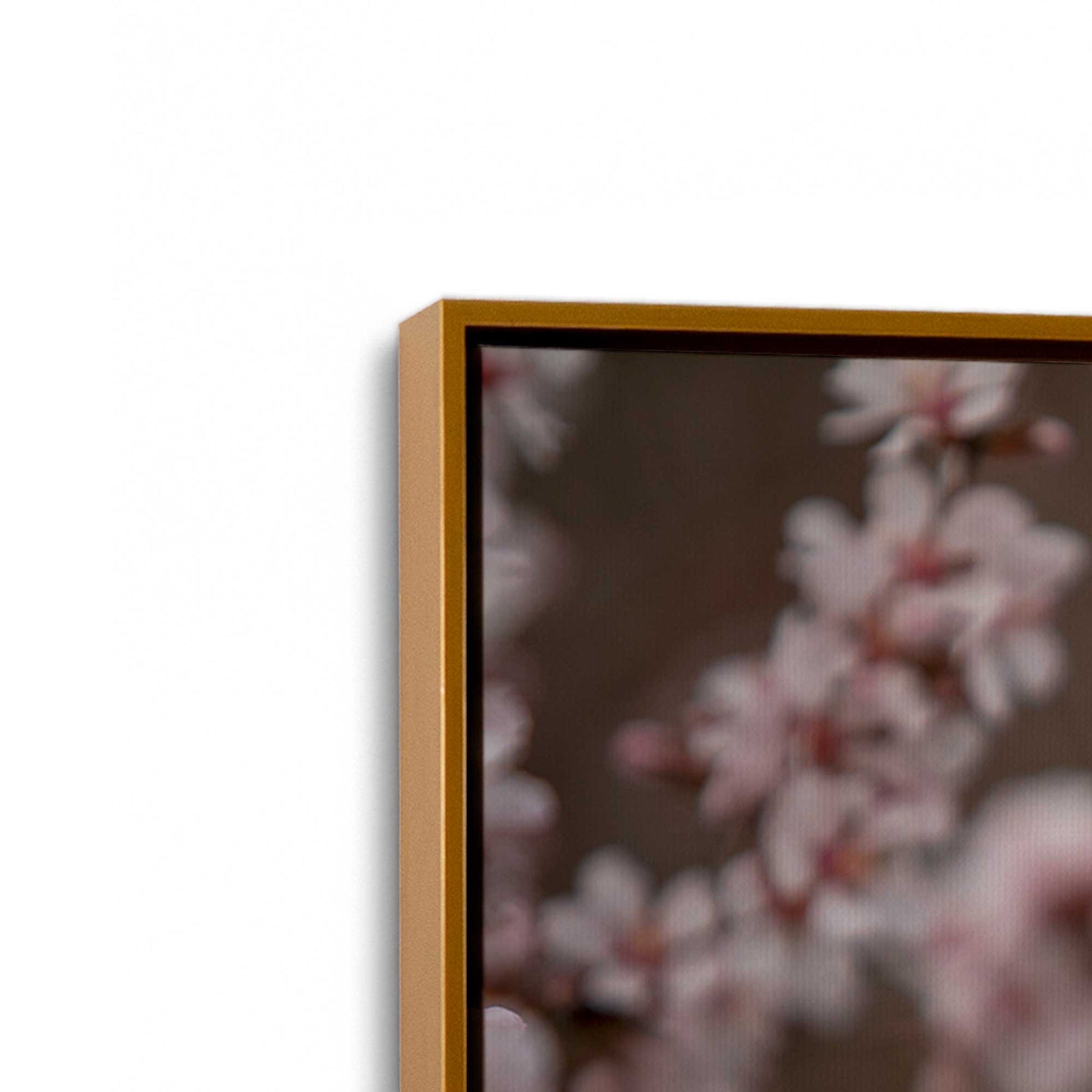 [Color:Polished Gold], Picture of art in a Polished Gold frame at an angle