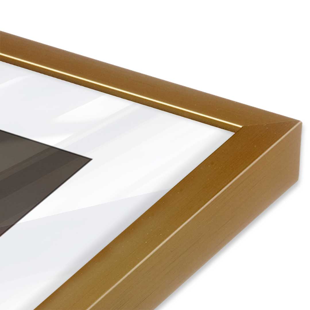 [Color:Polished Gold], Picture of art in a Polished Gold frame at an angle