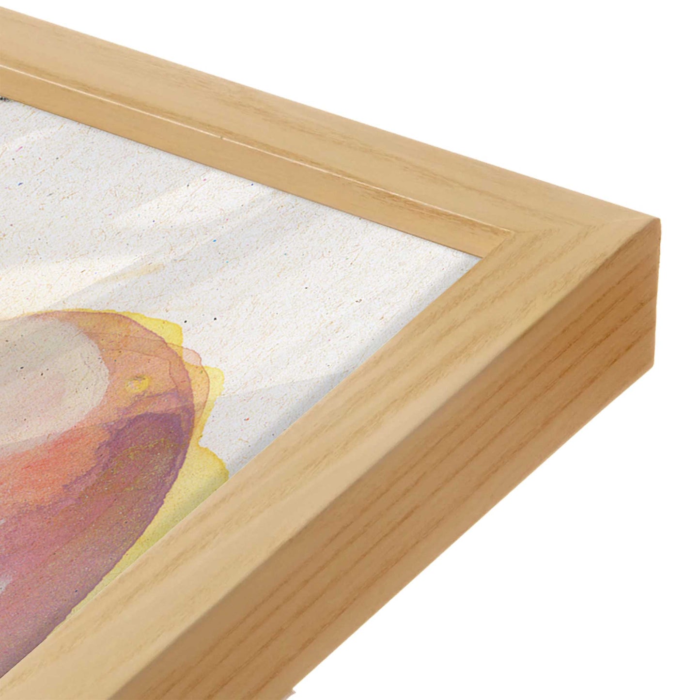 [Color:American Maple], Picture of art in a American Maple frame at an angle
