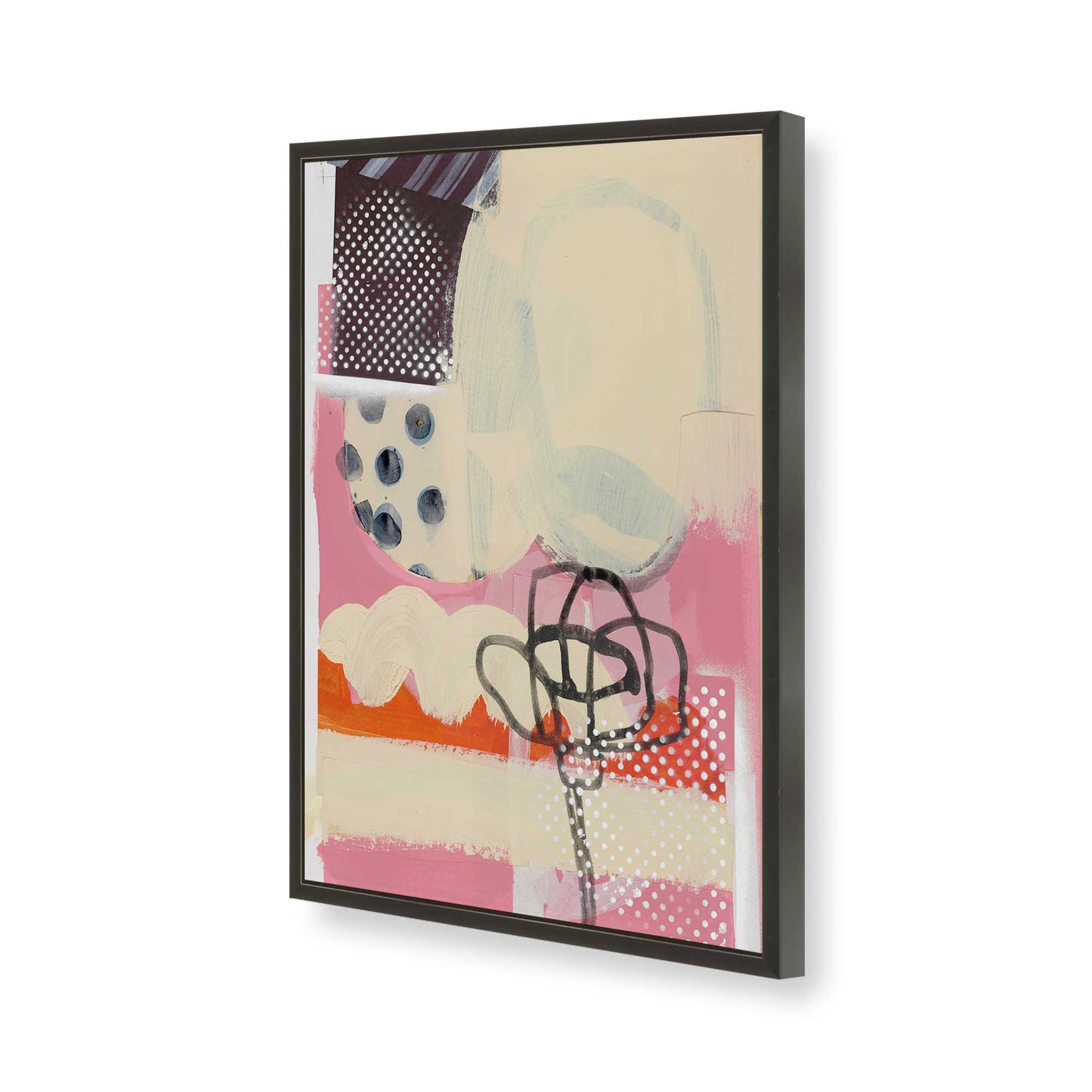 [Color:Satin Black], Picture of art in a Satin Black frame of the corner