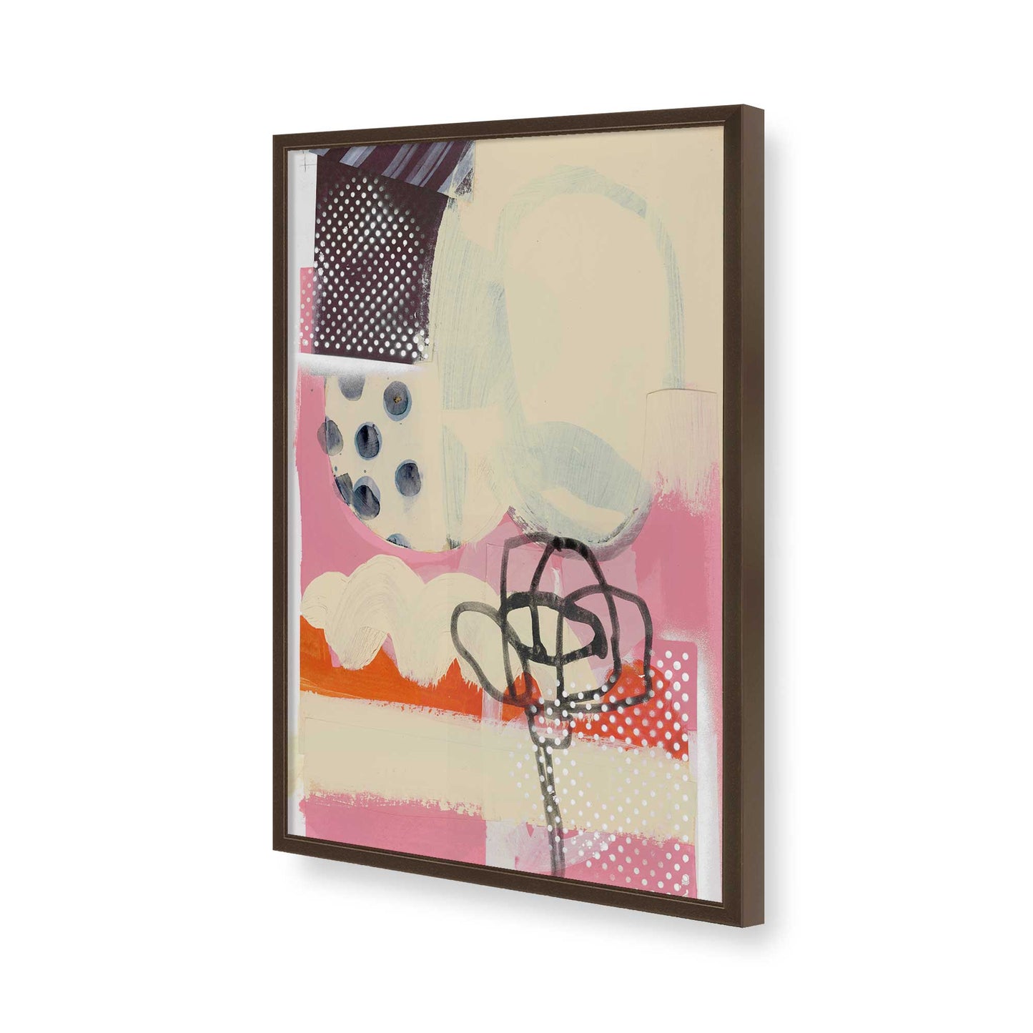 [Color:Brown], Picture of art in a Brown frame of the corner