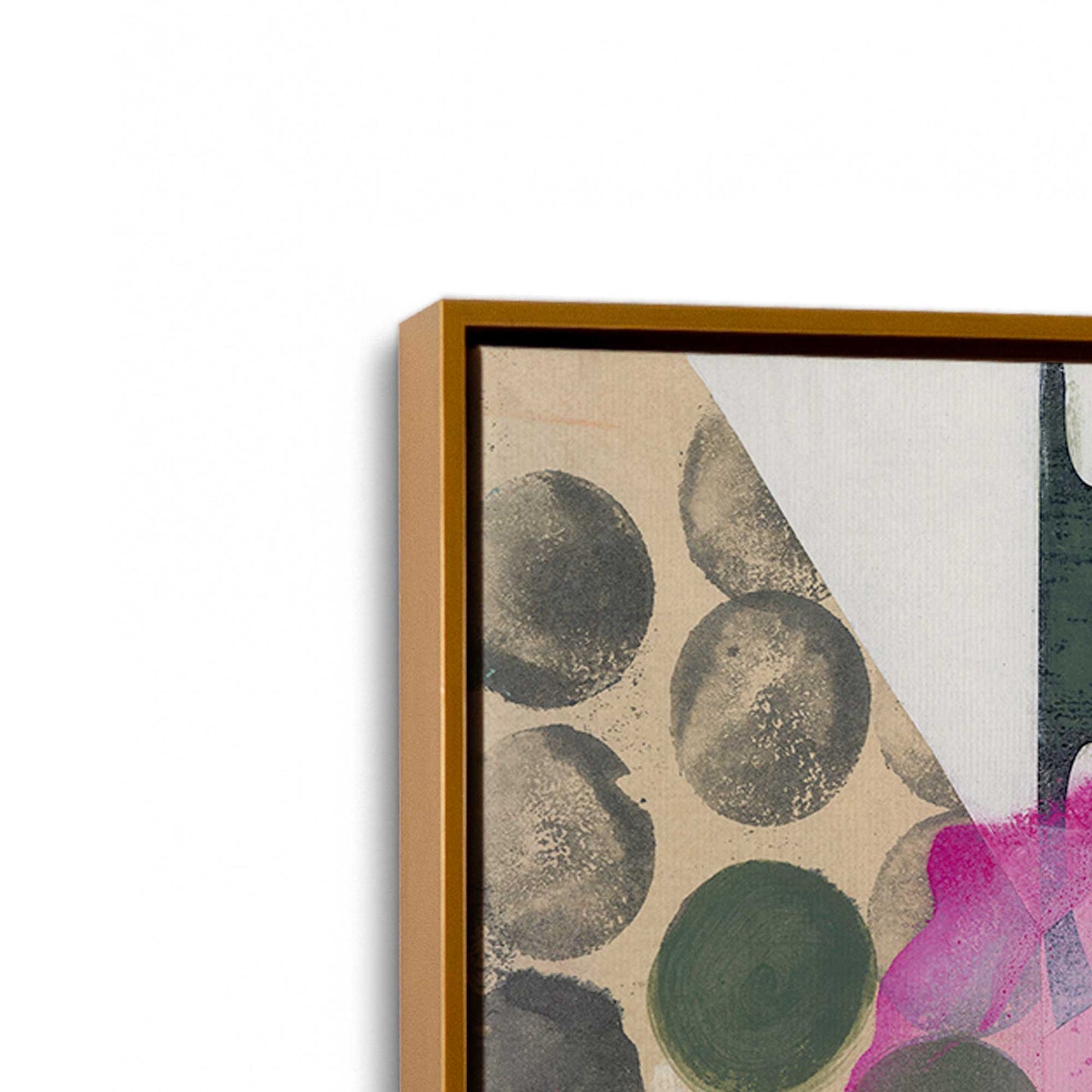 [Color:Polished Gold], Picture of art in a Polished Gold frame at an angle