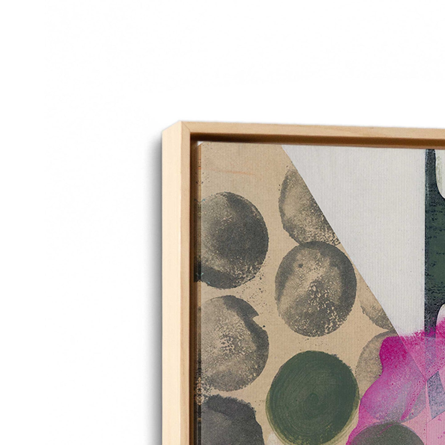 [Color:American Maple], Picture of art in a American Maple frame at an angle