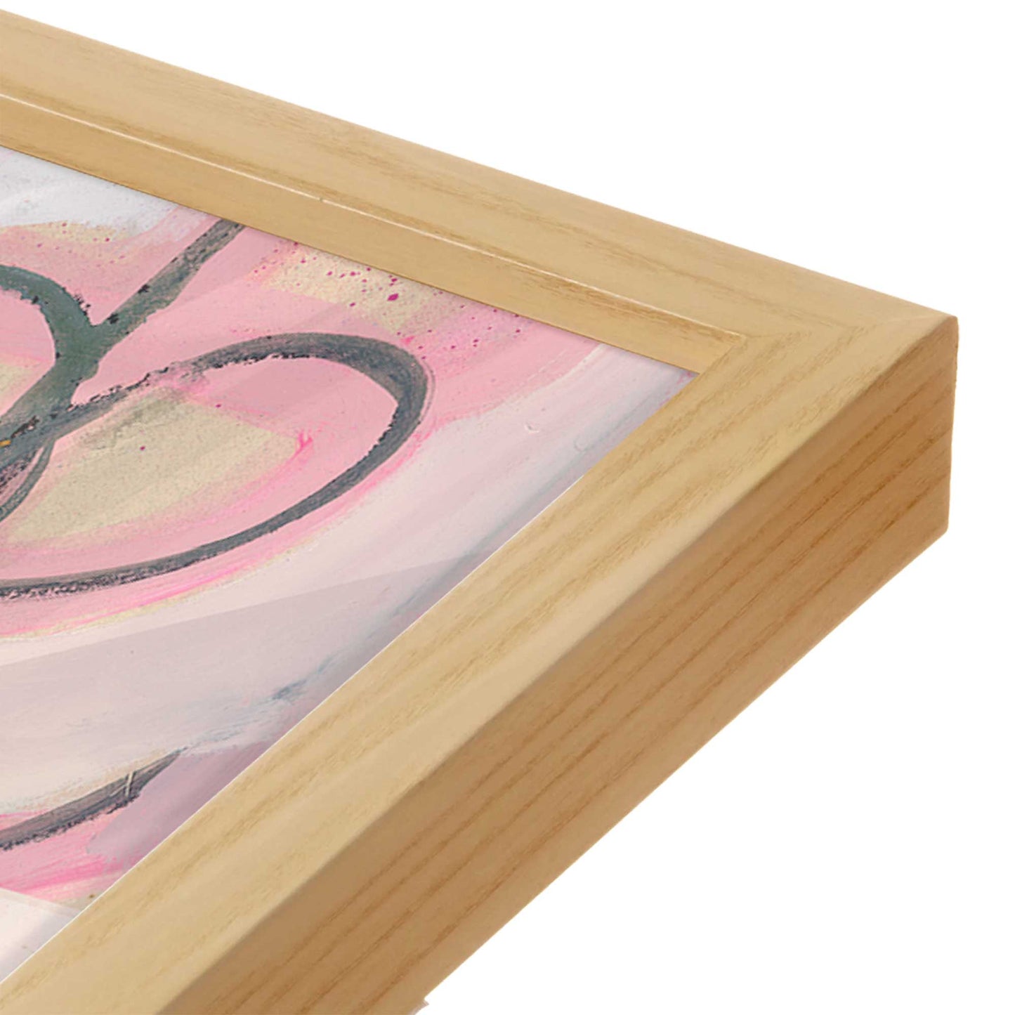 [Color:American Maple], Picture of art in a American Maple frame at an angle