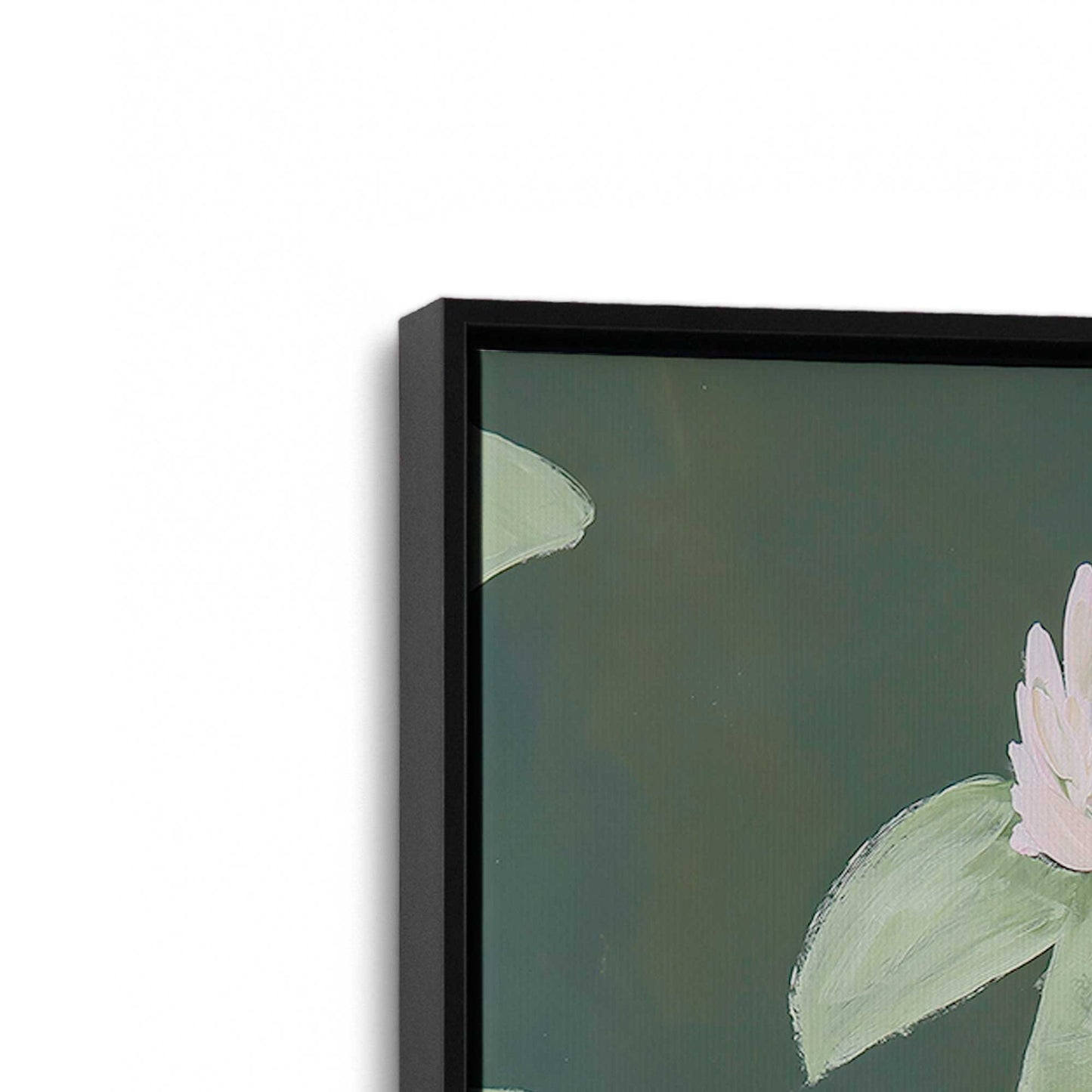 [Color:Satin Black], Picture of art in a Satin Black frame at an angle