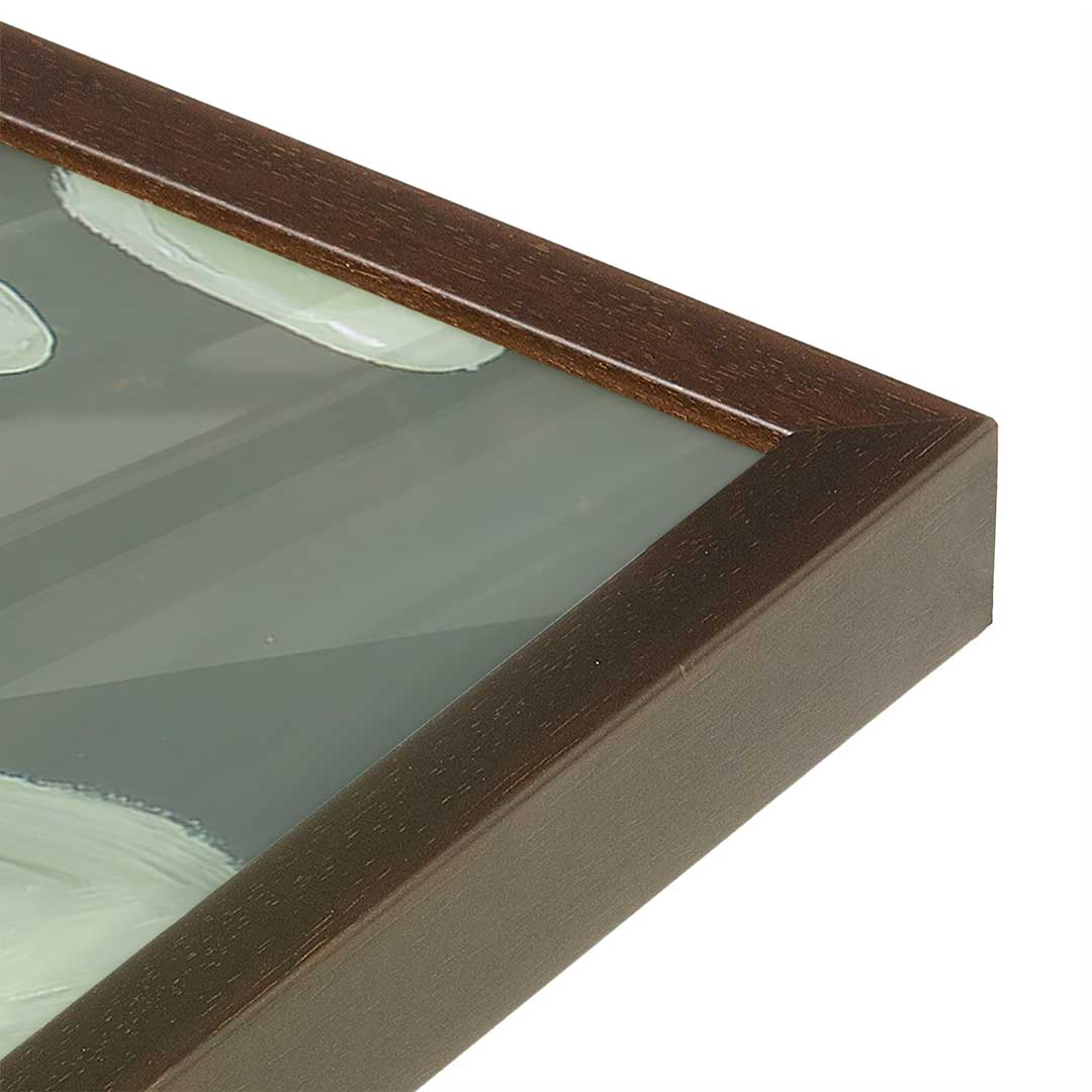 [Color:Brown], Picture of art in a Brown frame at an angle