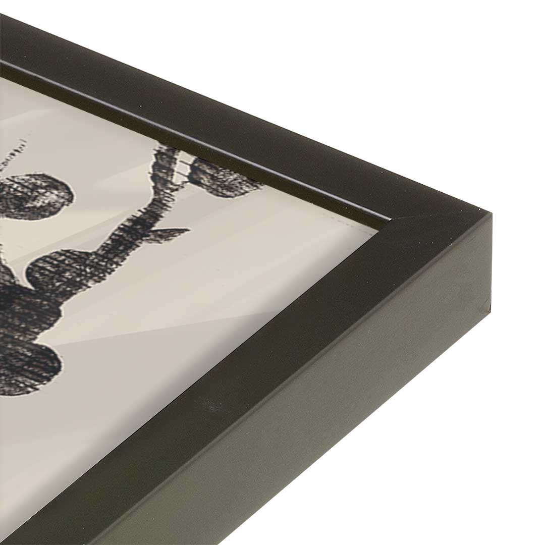 [Color:Satin Black], Picture of art in a Satin Black frame at an angle