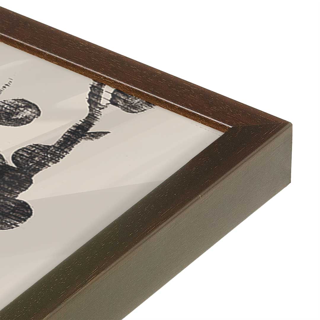 [Color:Brown], Picture of art in a Brown frame at an angle