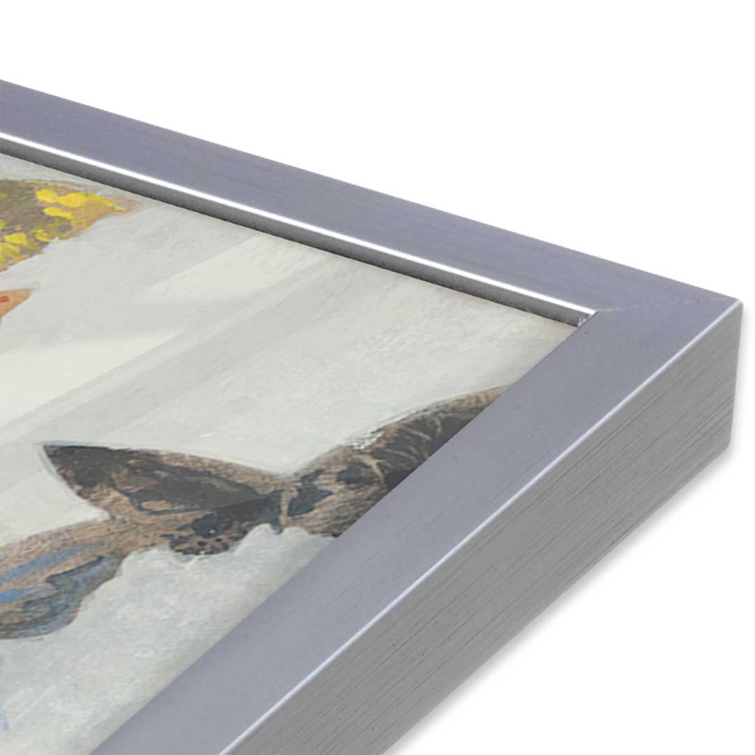 [Color:Polished Chrome], Picture of art in a Polished Chrome frame at an angle