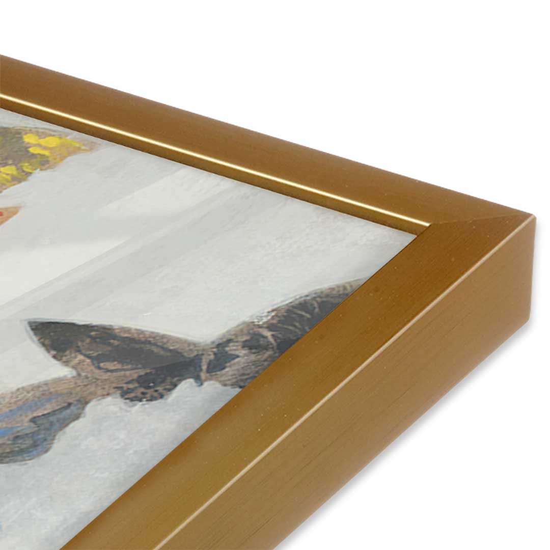 [Color:Polished Gold], Picture of art in a Polished Gold frame at an angle