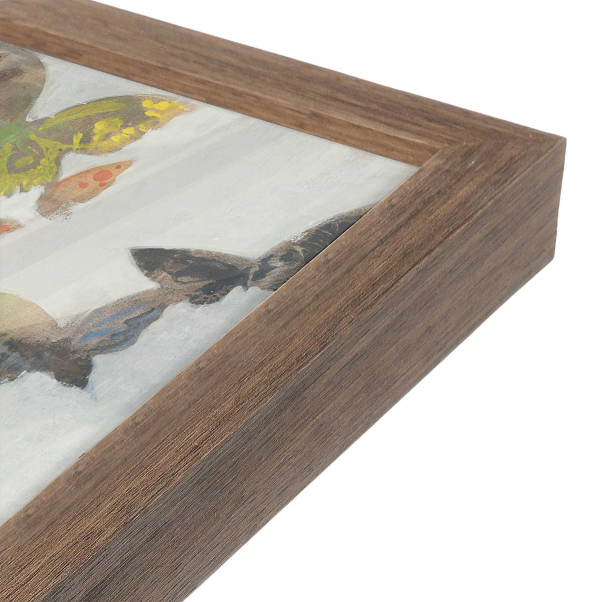 [Color:Walnut], Picture of art in a Walnut frame at an angle
