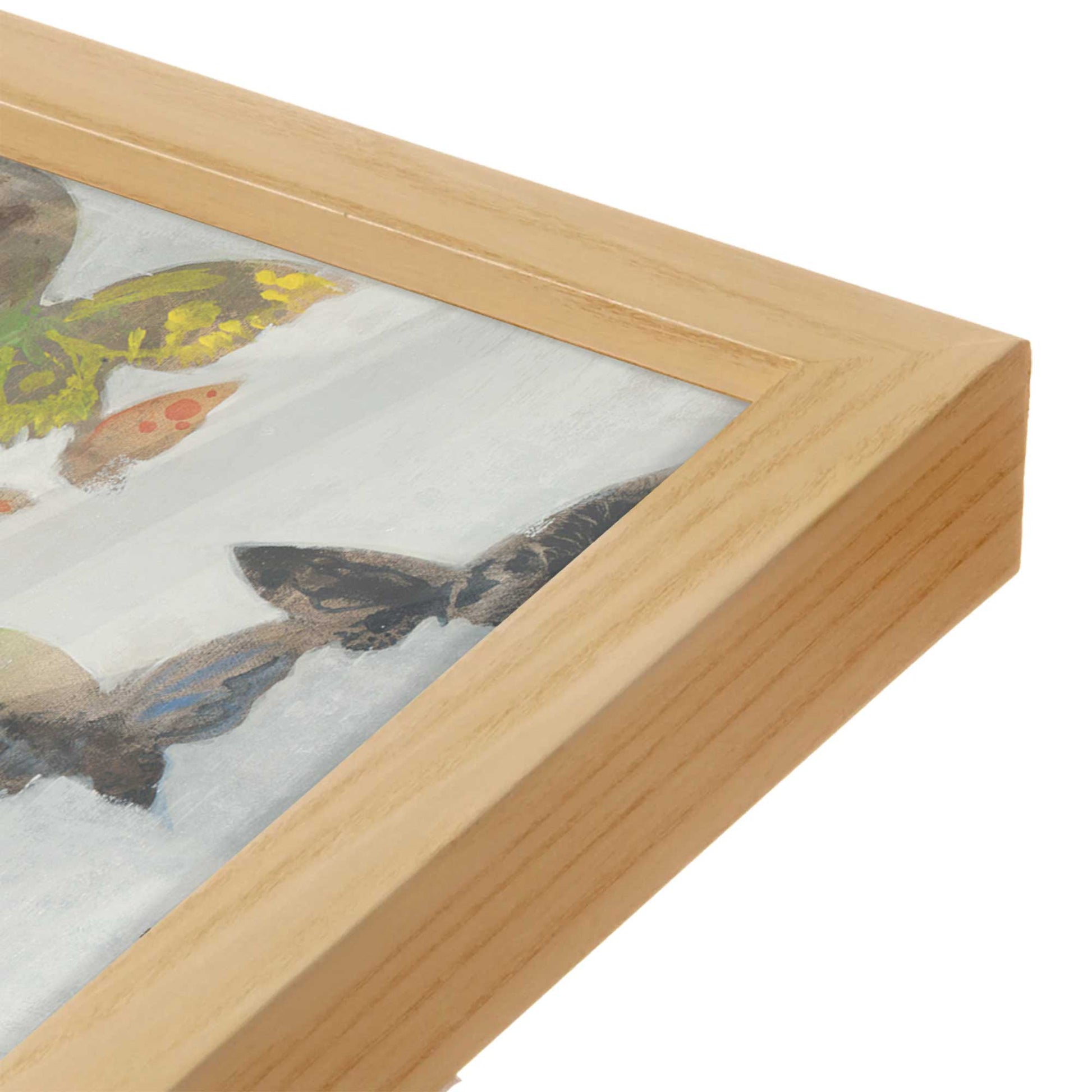 [Color:American Maple], Picture of art in a American Maple frame at an angle