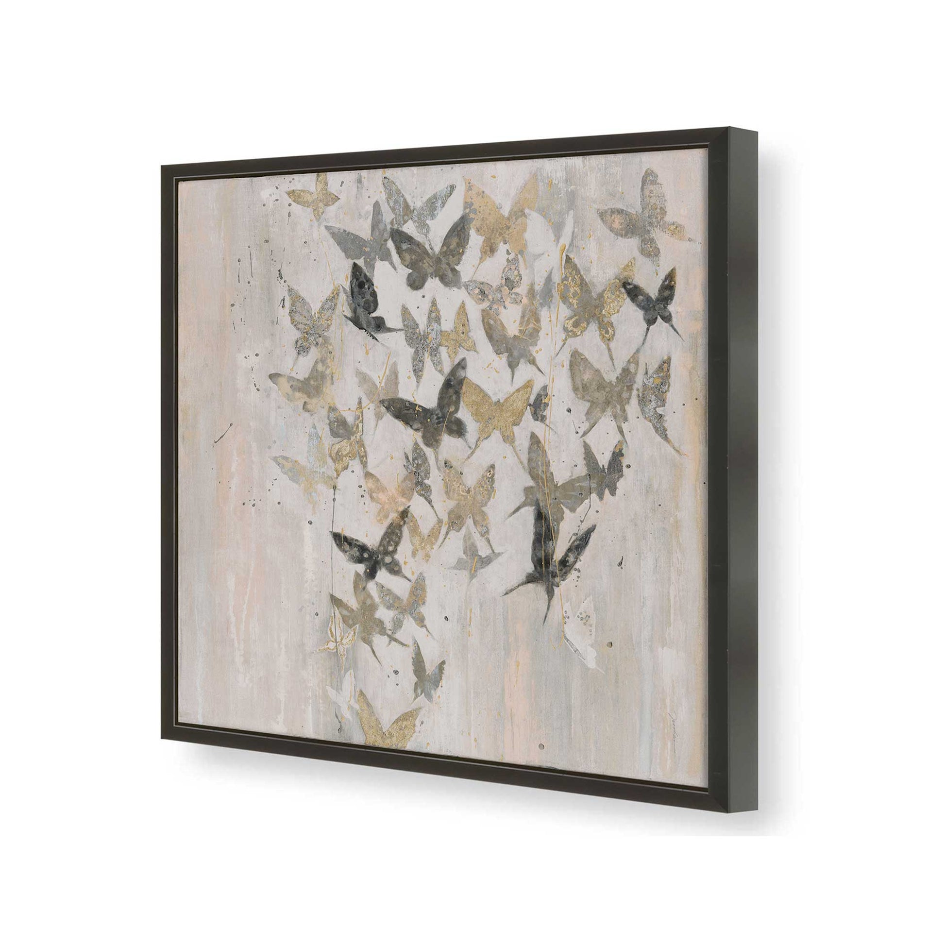 [Color:Satin Black], Picture of art in a Satin Black frame of the corner
