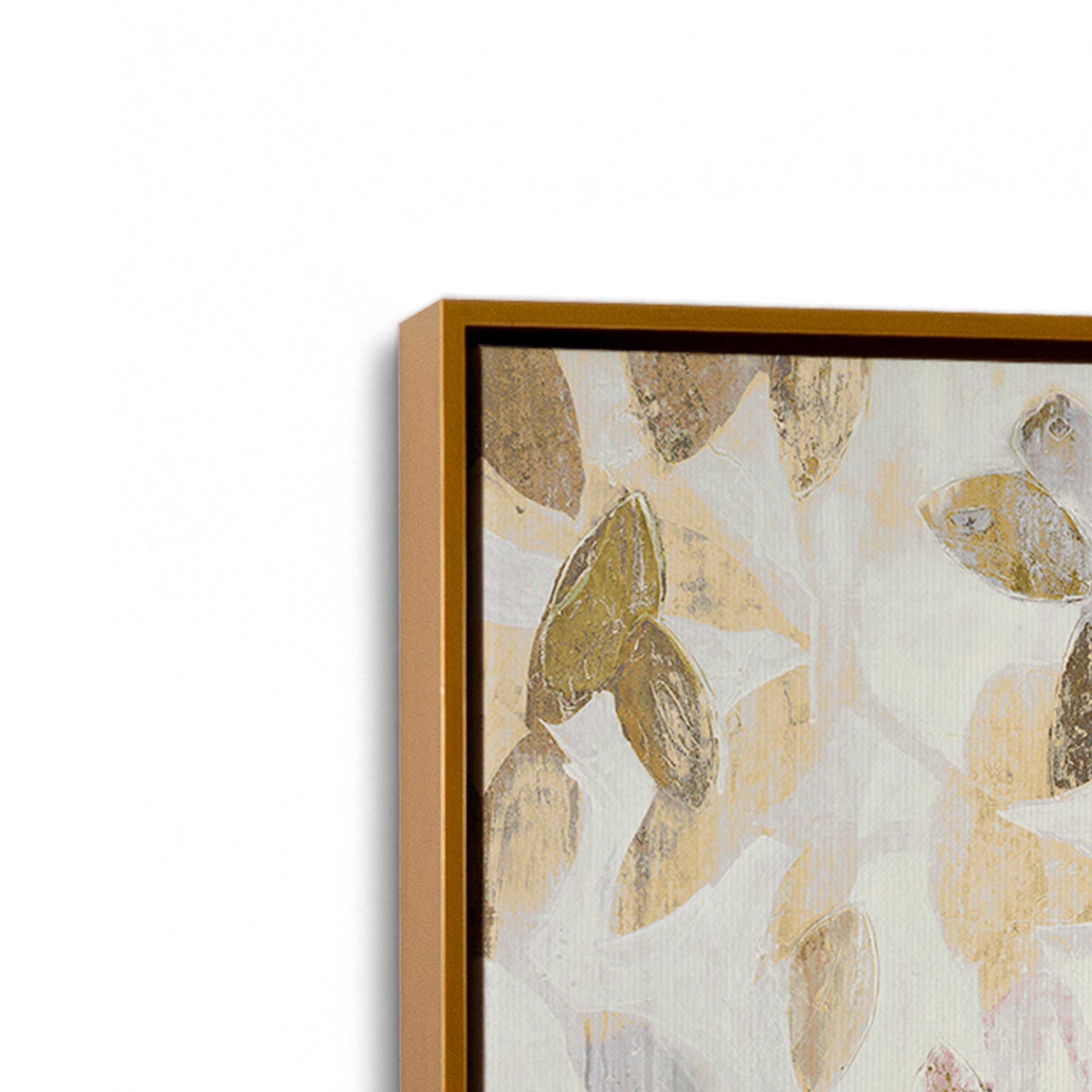 [Color:Polished Gold], Picture of art in a Polished Gold frame at an angle