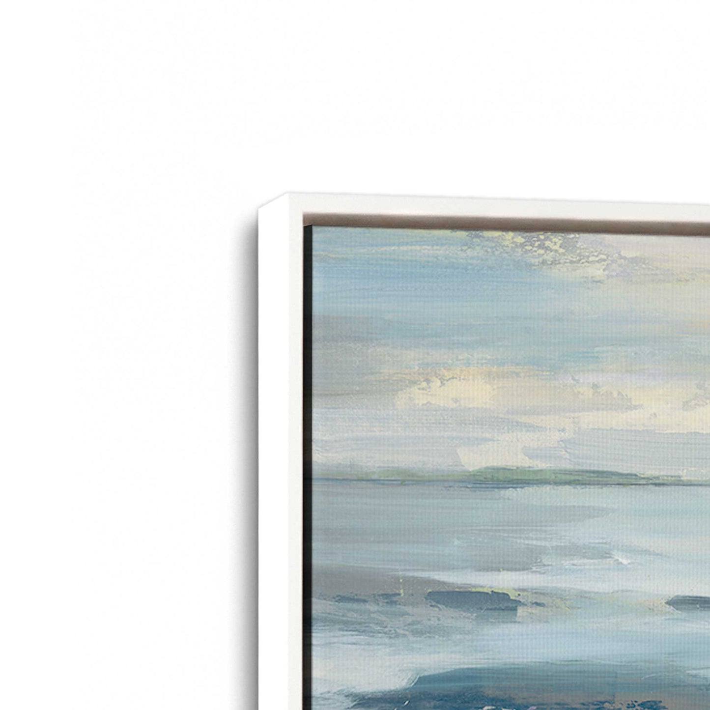[Color:Opaque White], Picture of art in a White frame at an angle